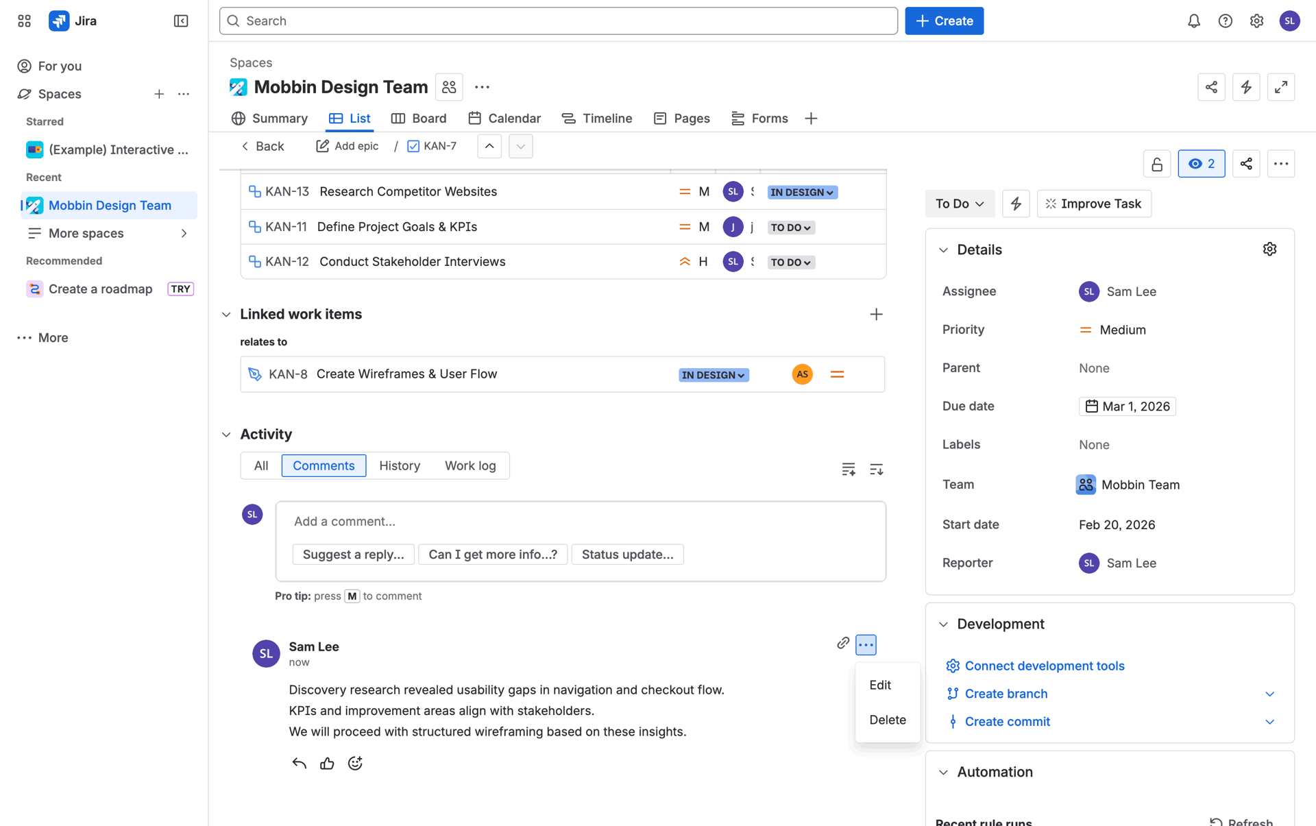 Jira Web Business interface screenshot 11