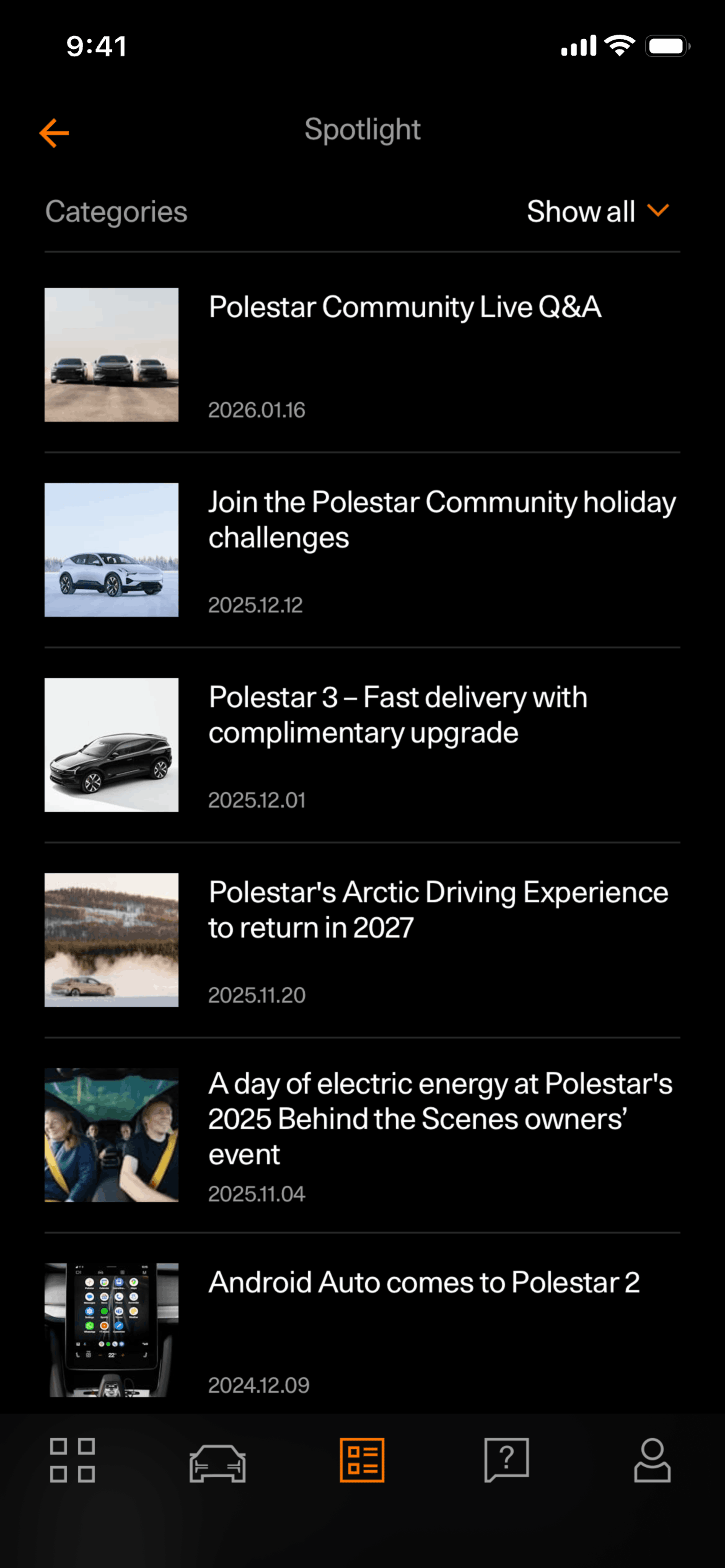 Polestar iOS Lifestyle interface screenshot 16