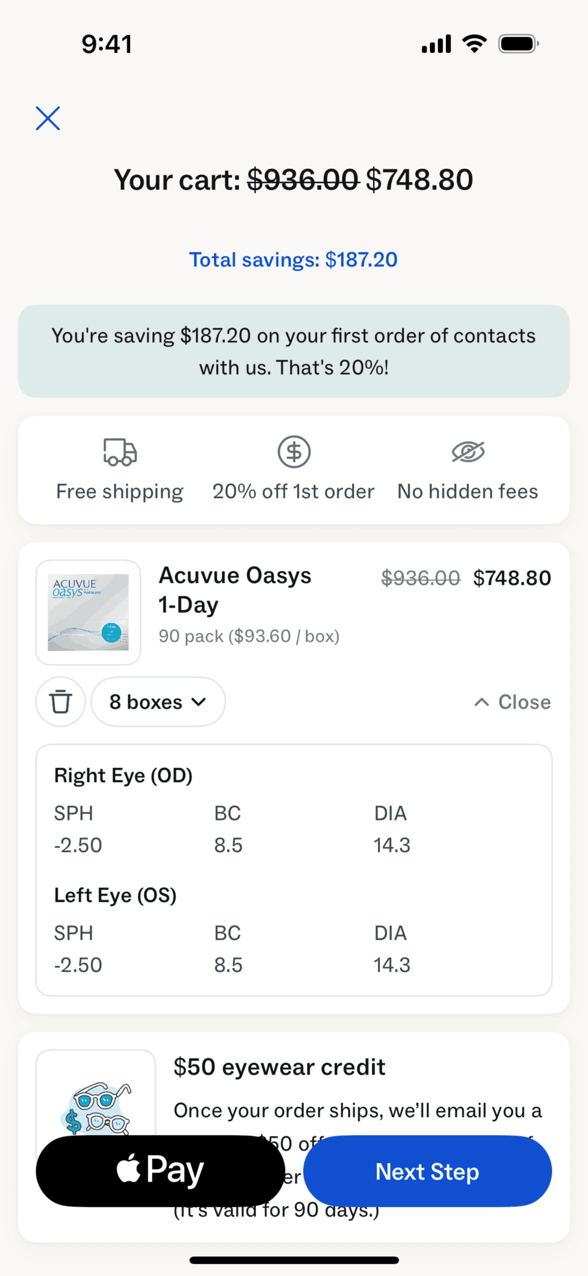 Warby Parker iOS Shopping interface screenshot 7