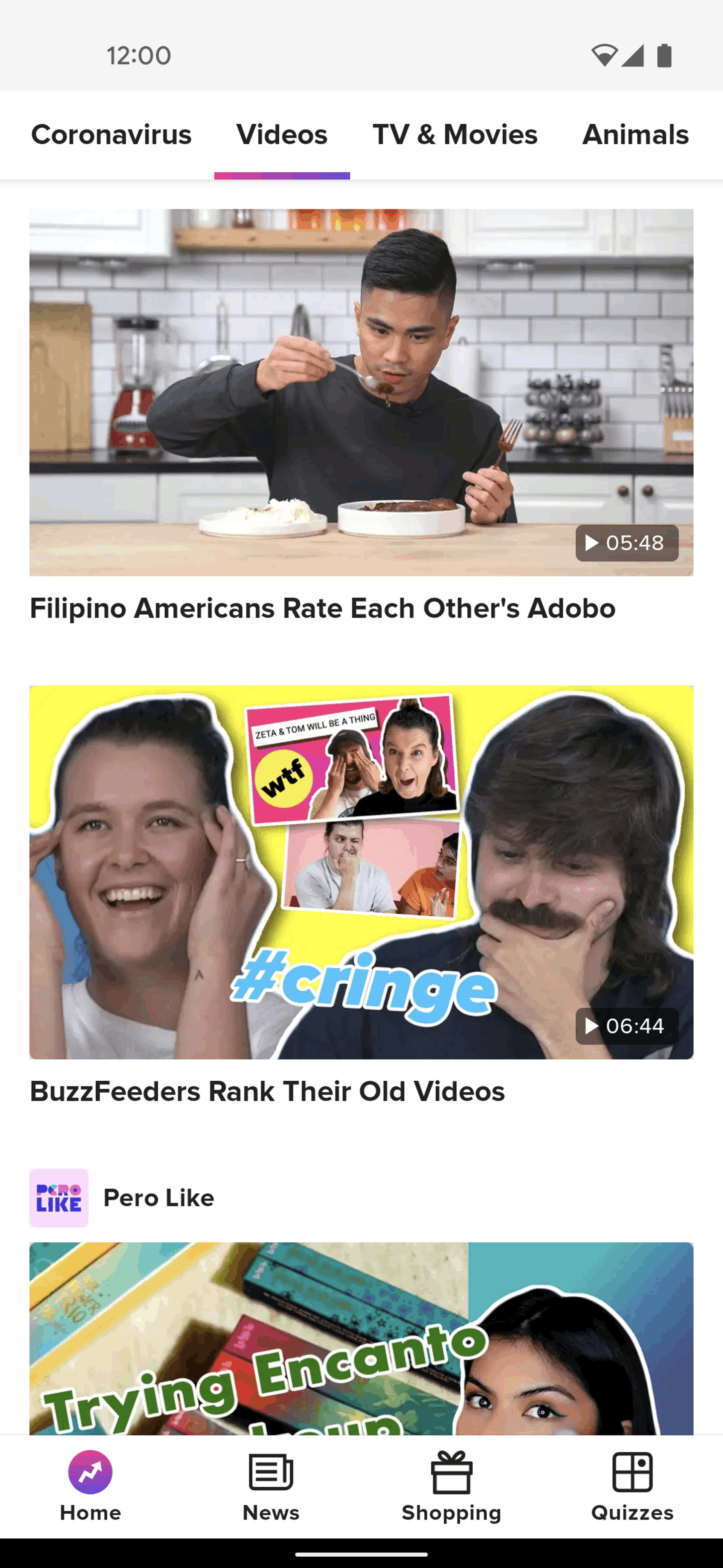 BuzzFeed Android Entertainment interface screenshot 20