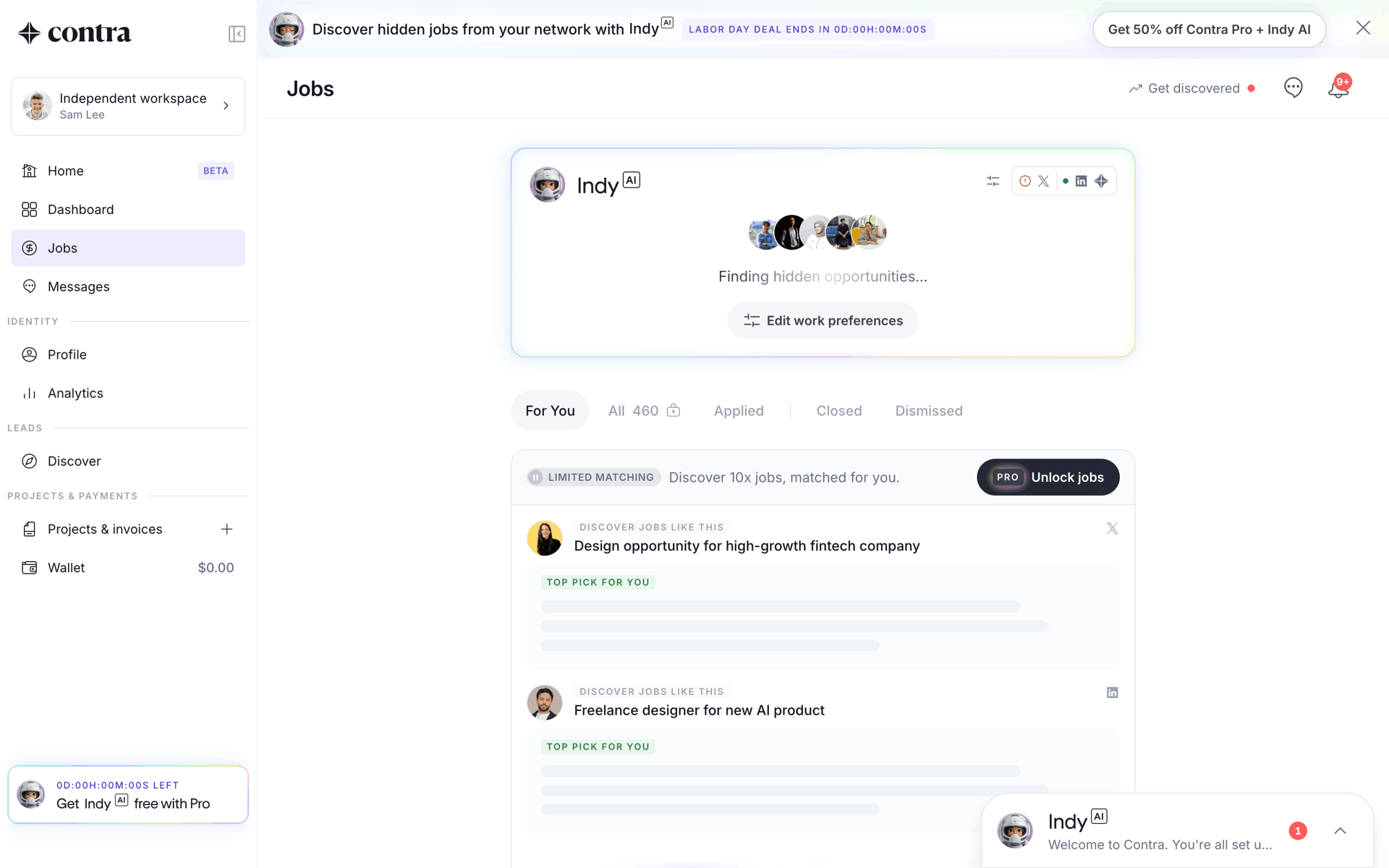 Onboarding (freelancer) on Contra (web) screen 14