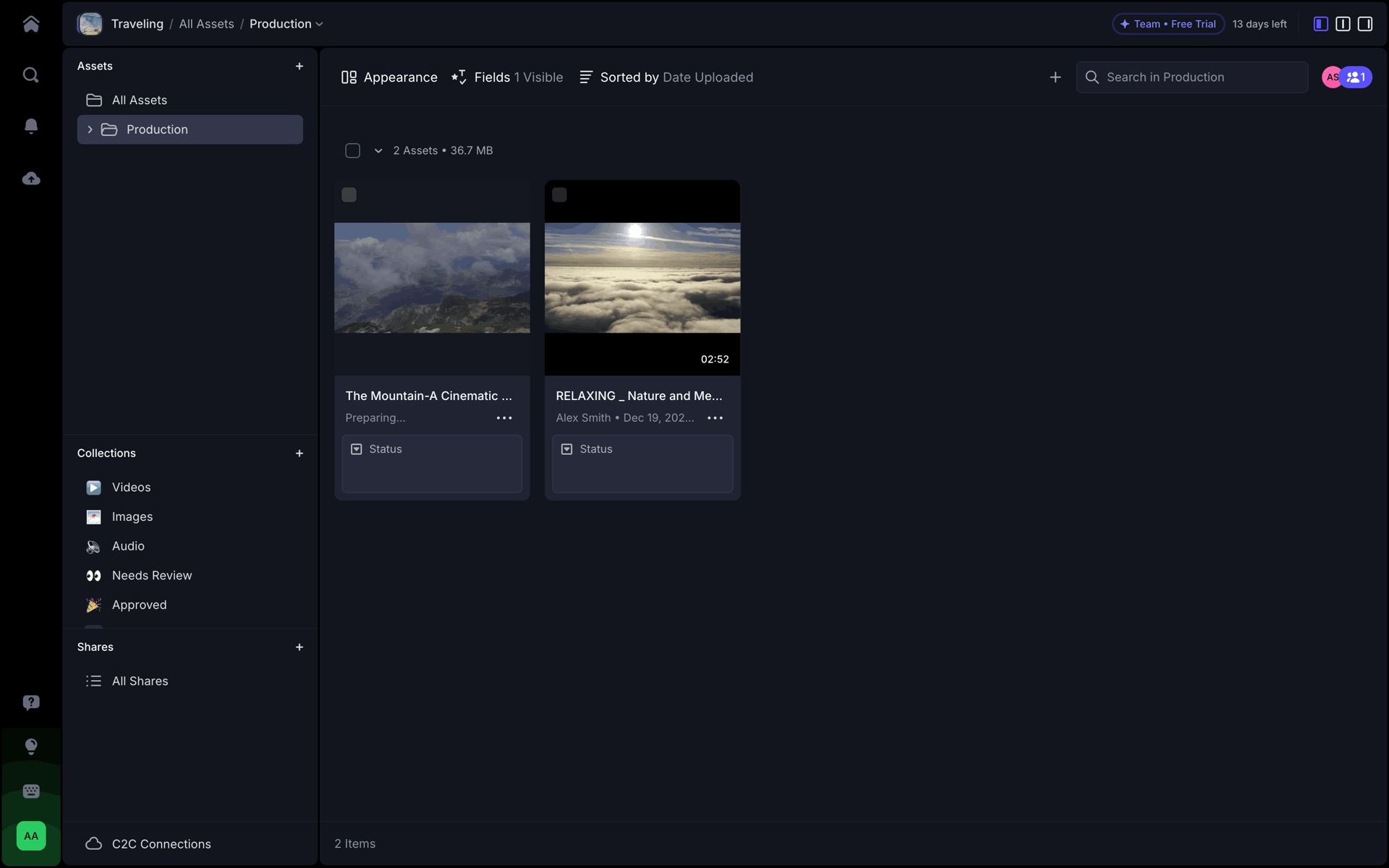 Frame.io Web Photo & Video interface screenshot 16