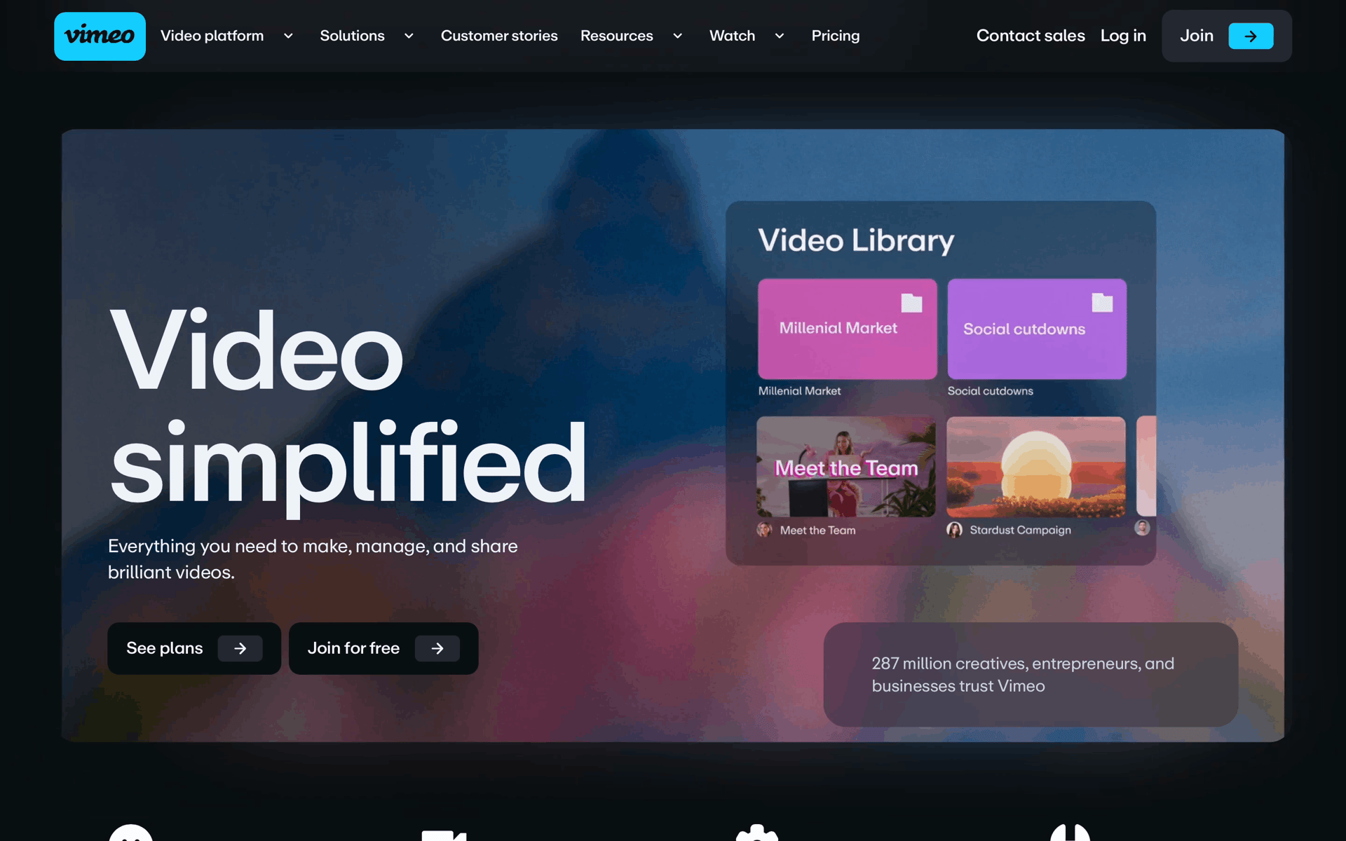 Vimeo Web Photo & Video interface screenshot 1