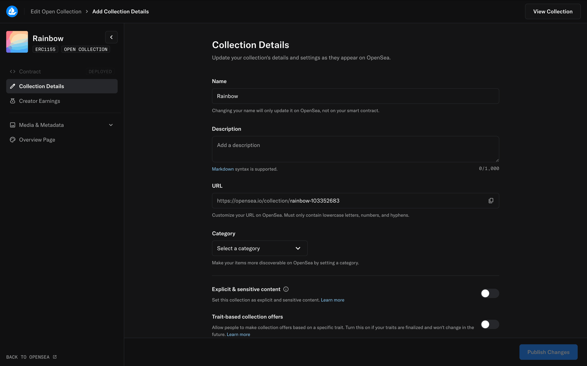 OpenSea Web Crypto & Web3 interface screenshot 14