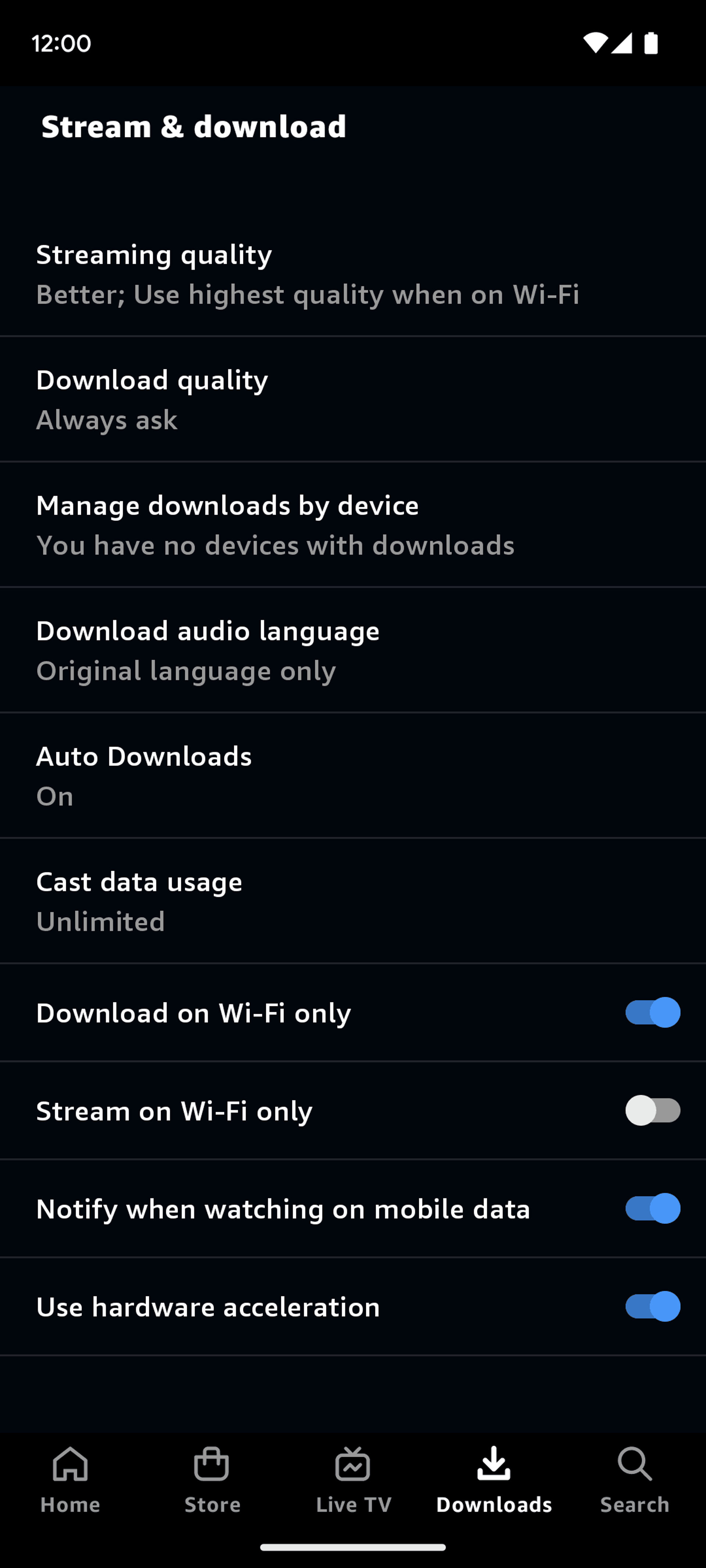 Prime Video Android Entertainment interface screenshot 12