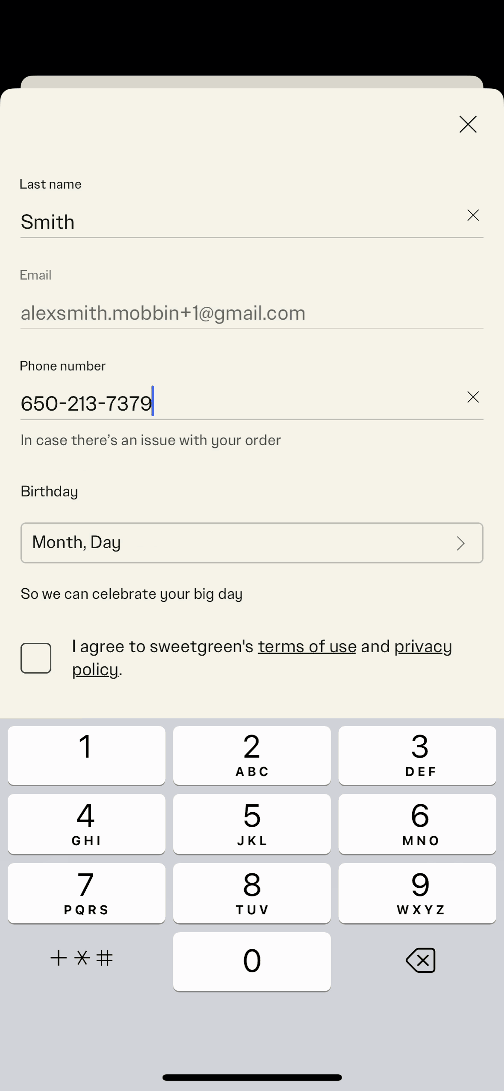 sweetgreen iOS Food & Drink interface screenshot 13