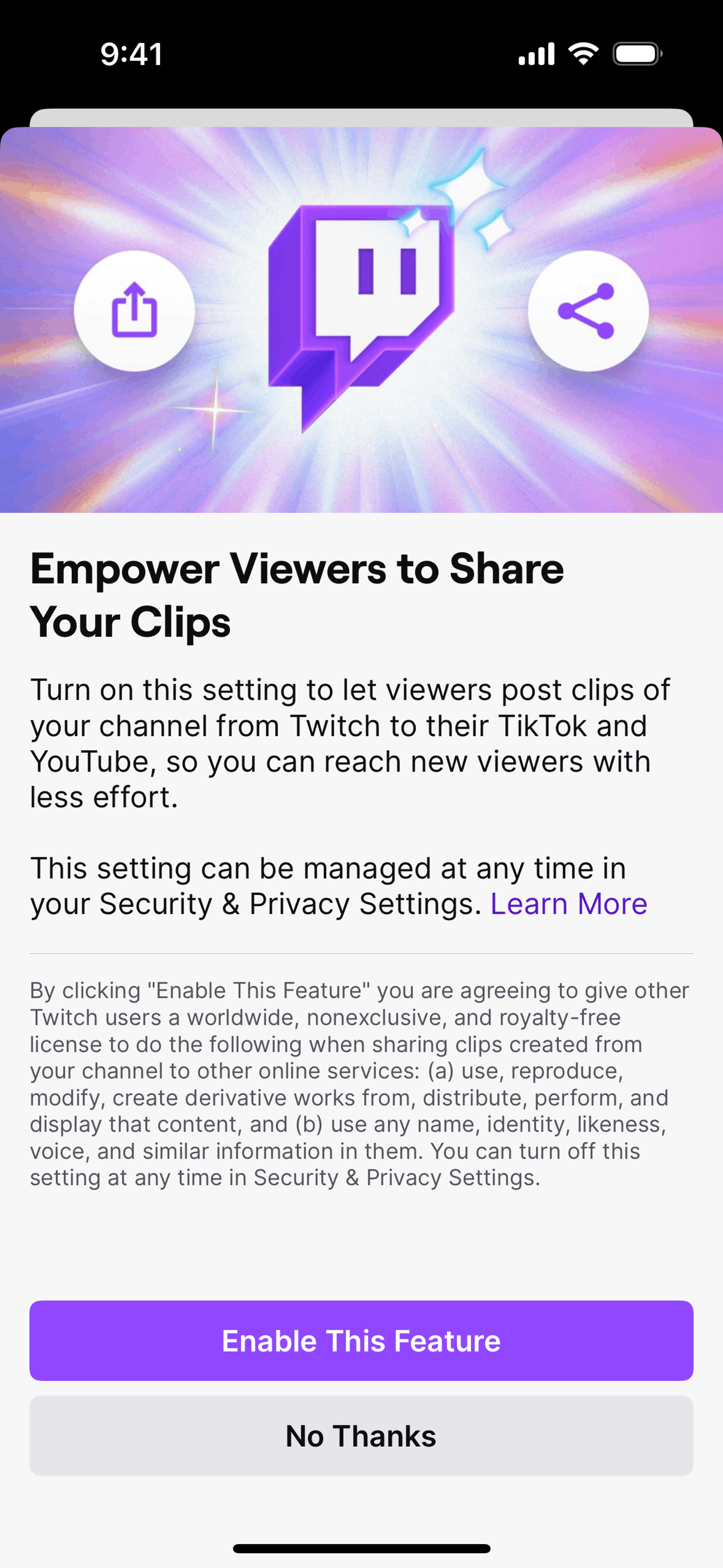 Twitch iOS Photo & Video interface screenshot 12