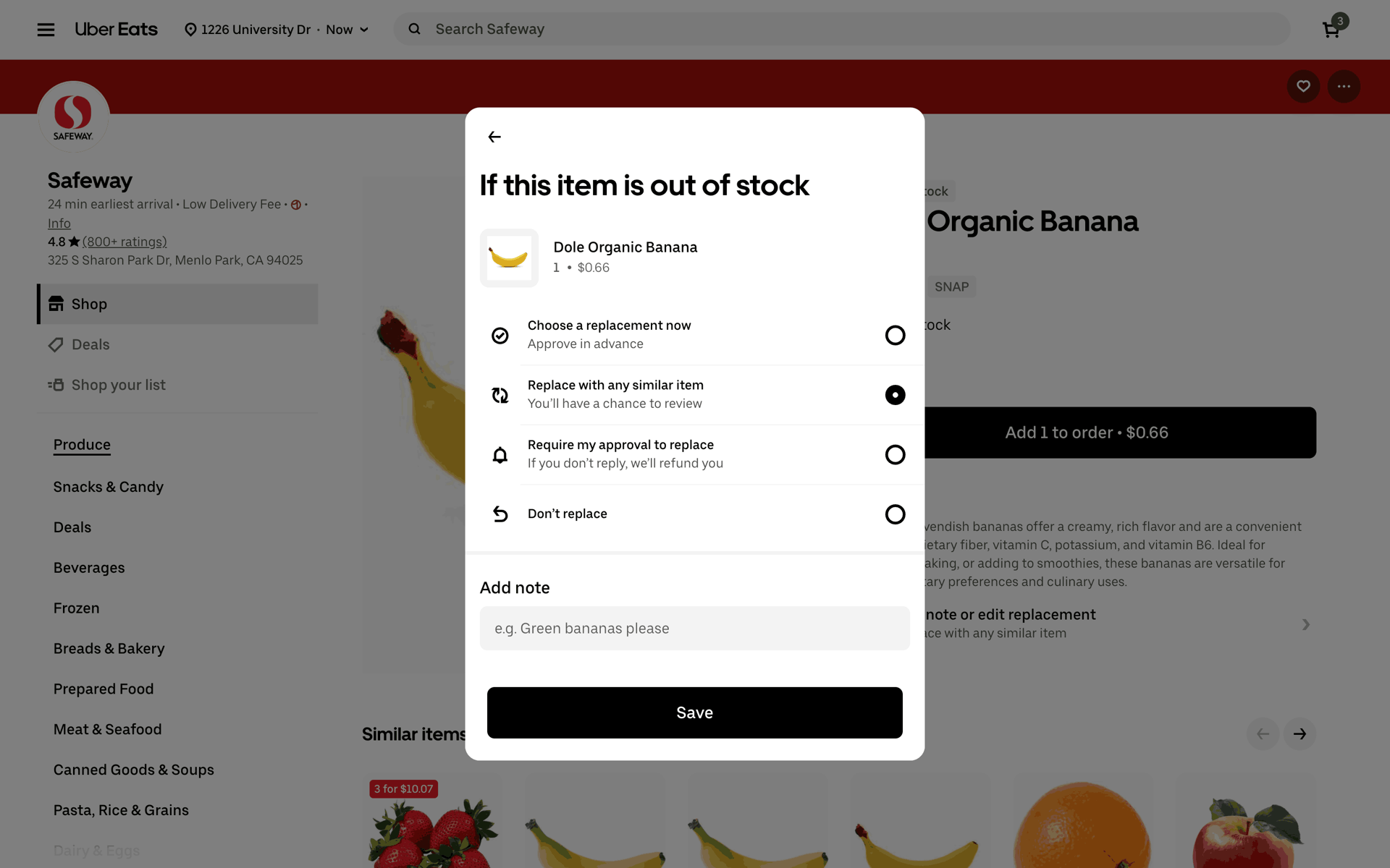 Uber Eats Web Food & Drink interface screenshot 14