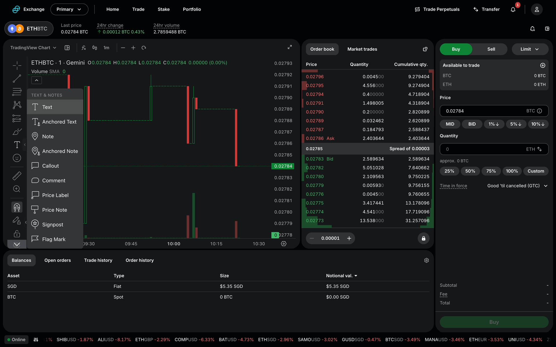 Gemini Web Finance interface screenshot 16