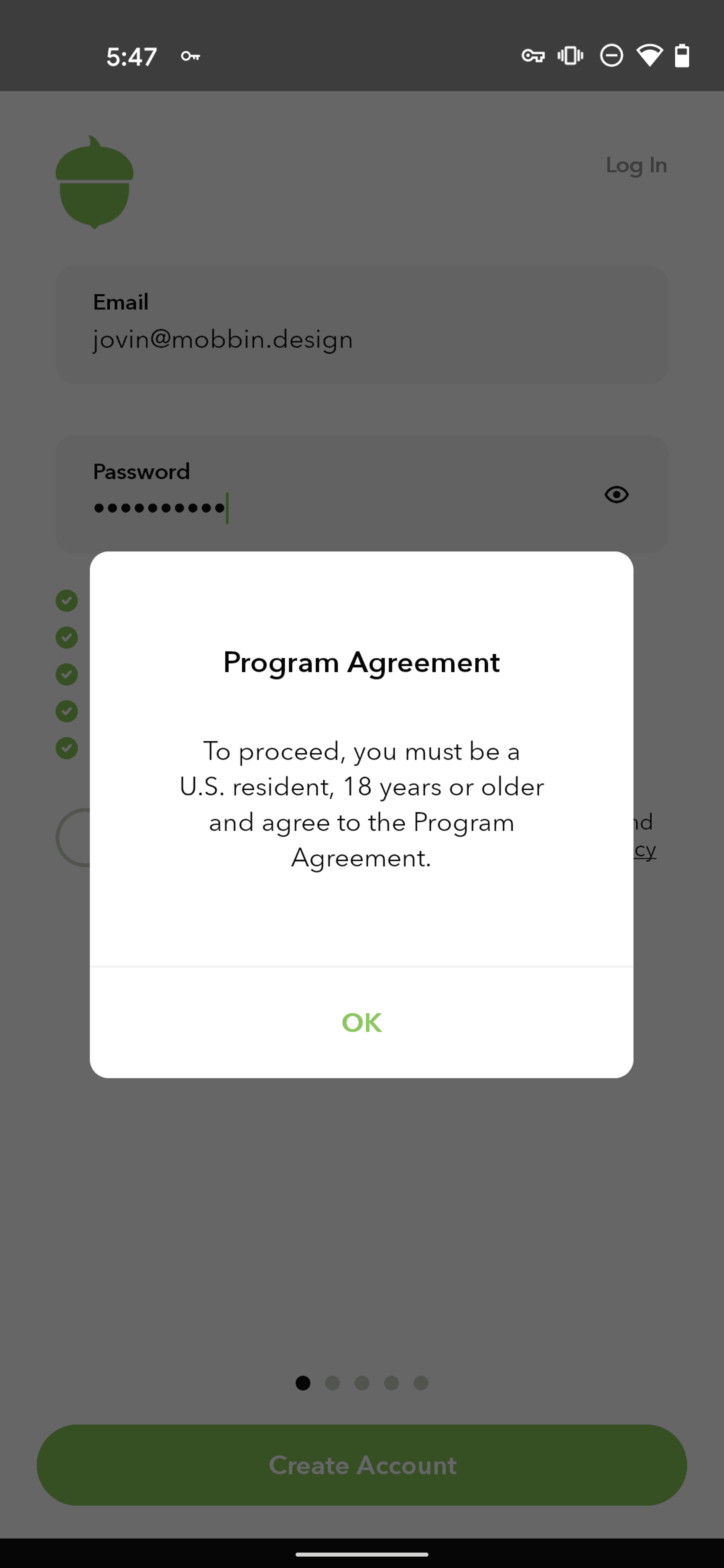 Acorns Android Finance interface screenshot 8
