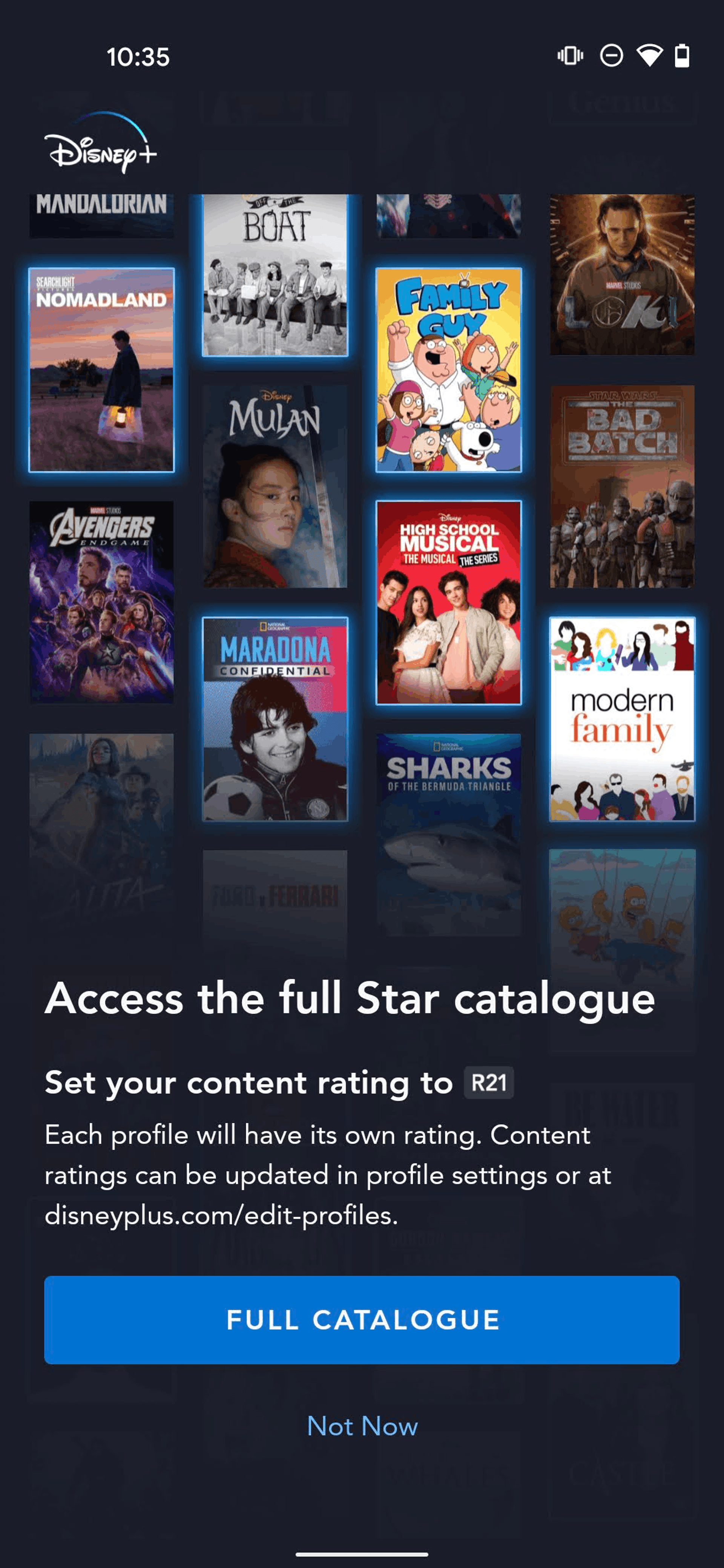 Disney+ Android Entertainment interface screenshot 10