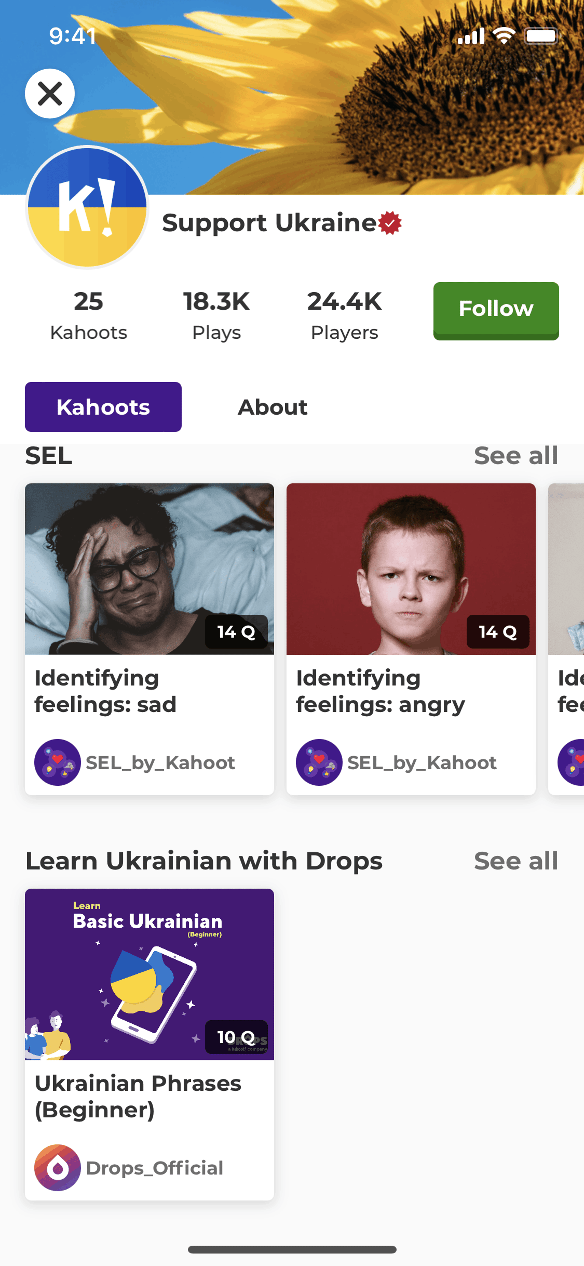 Kahoot! iOS Education interface screenshot 13