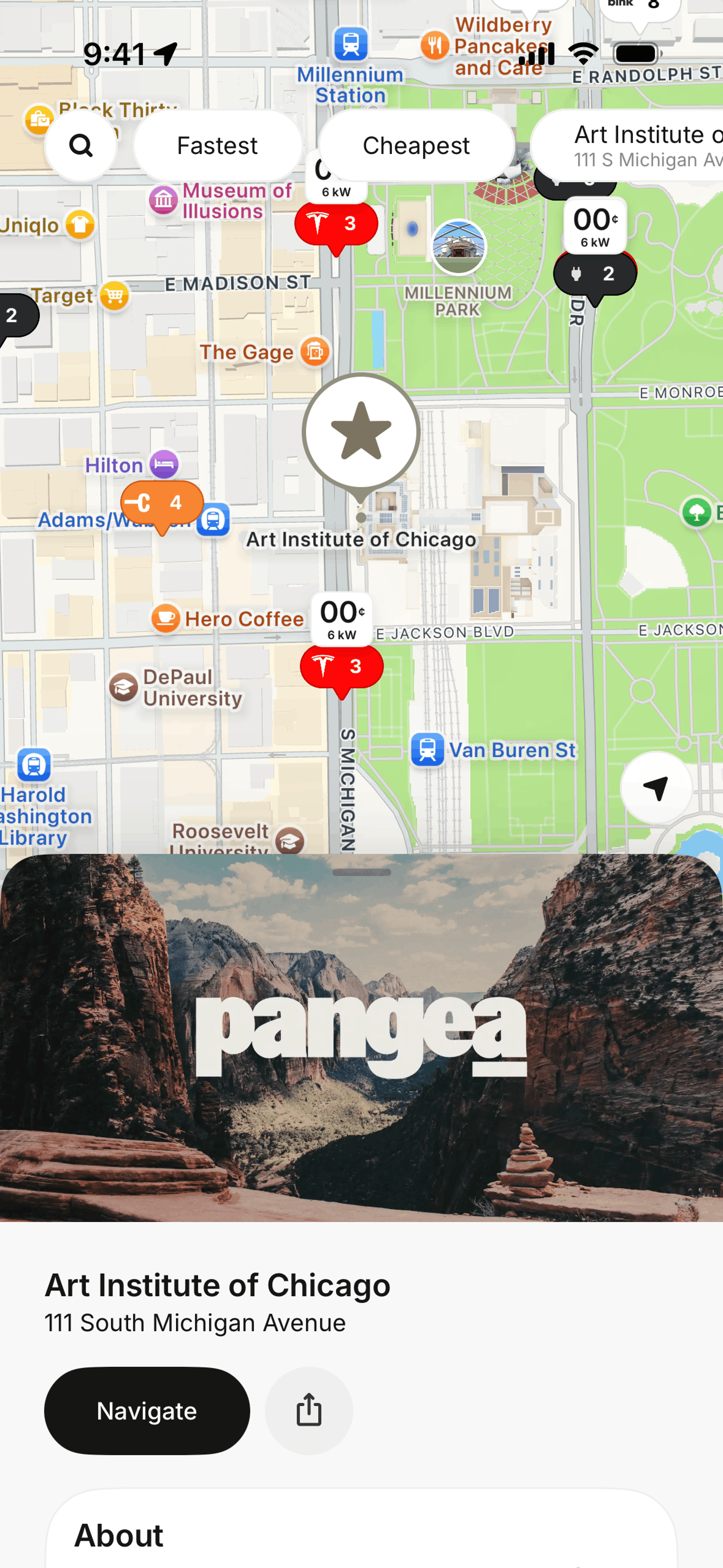Pangea Charging iOS Maps & Navigation interface screenshot 21