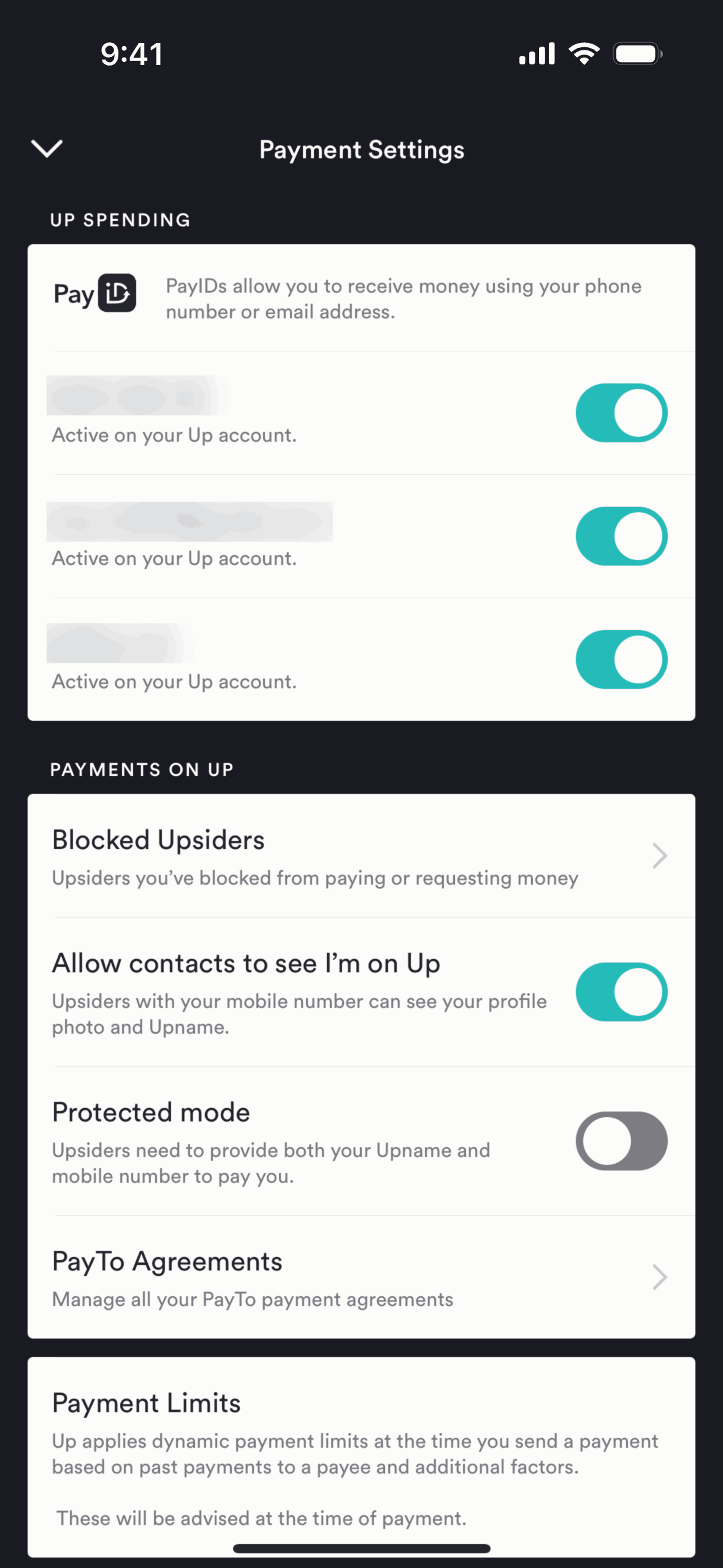 Up iOS Finance interface screenshot 9