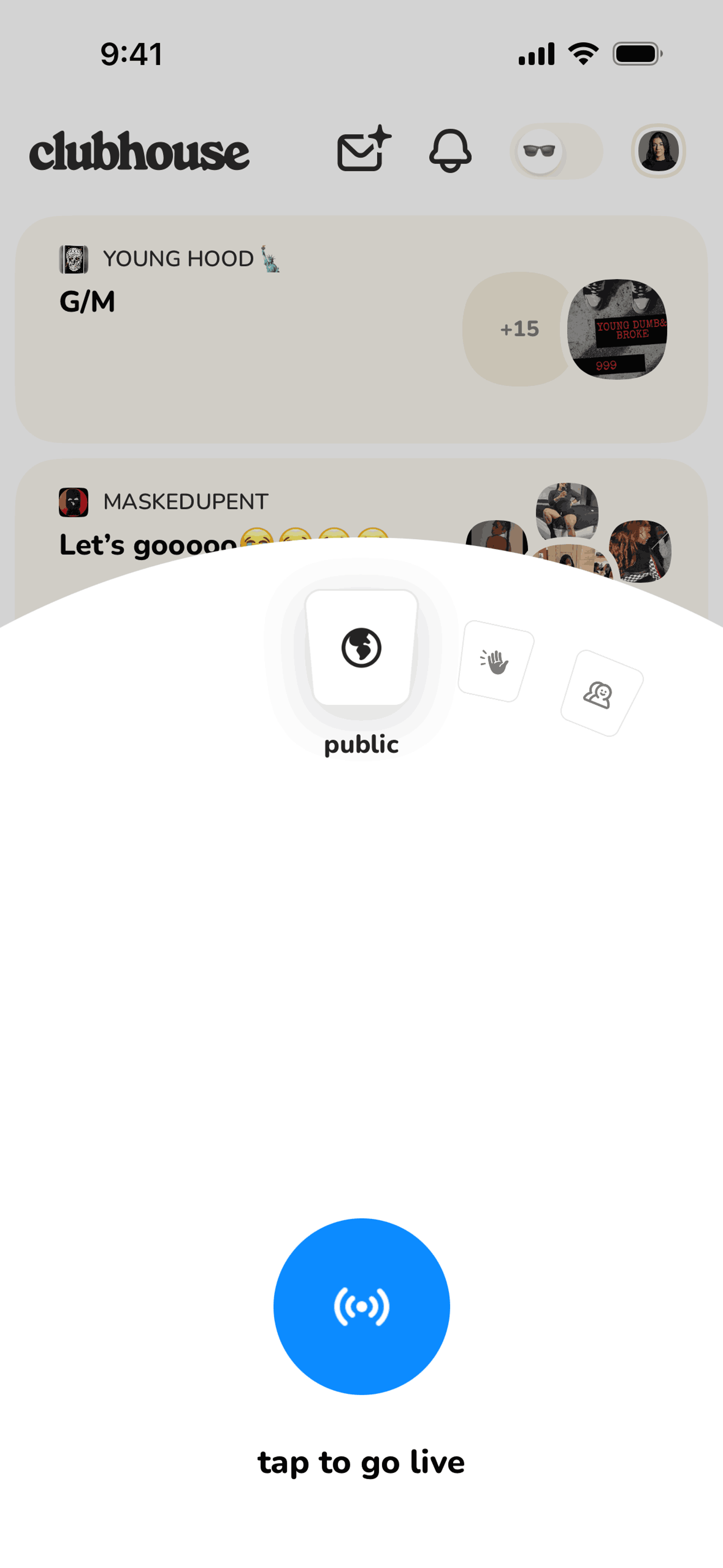 Clubhouse iOS Social Networking interface screenshot 24