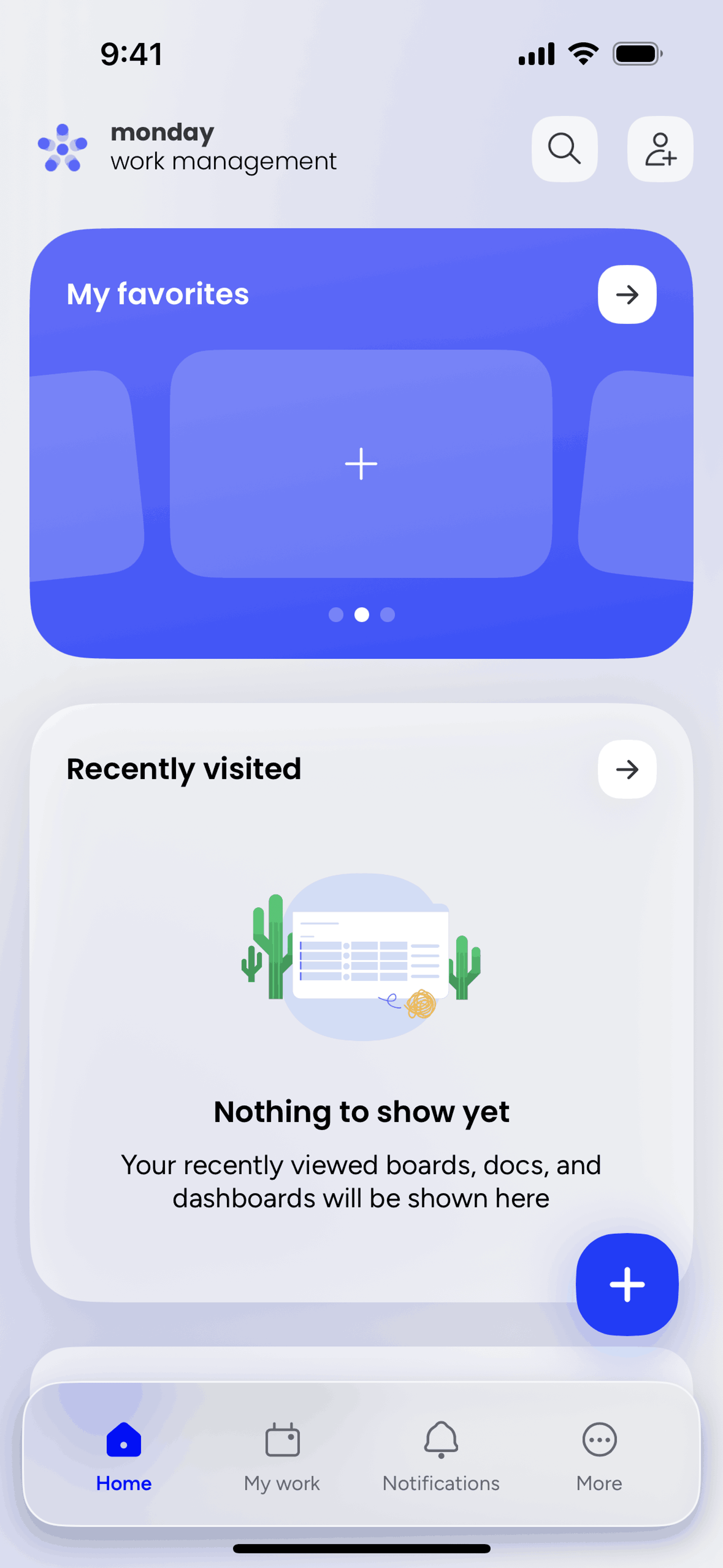 monday.com iOS Collaboration interface screenshot 2