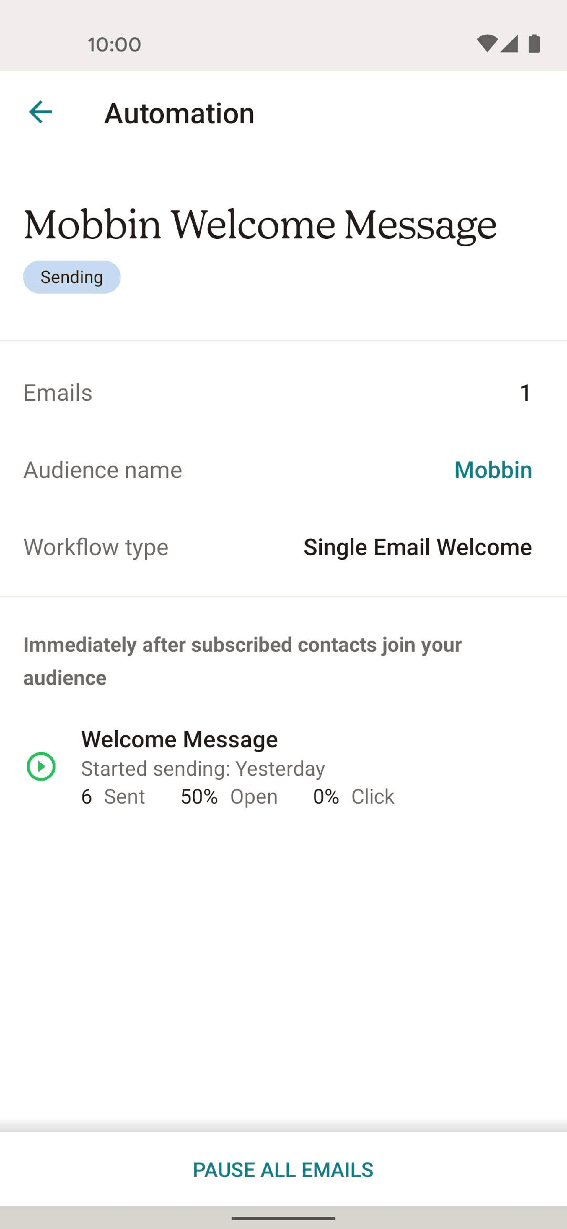 Mailchimp Android Business interface screenshot 13