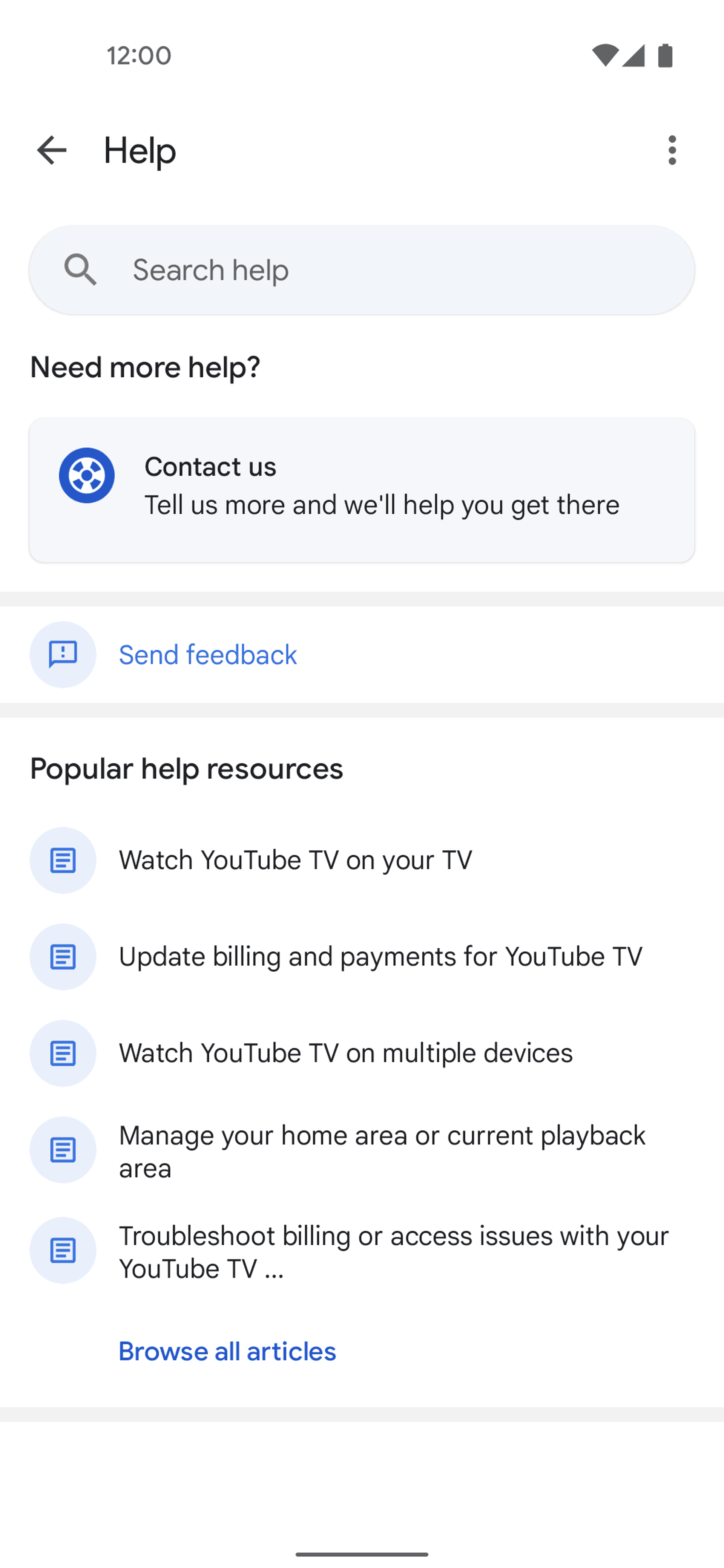 YouTube TV Android Entertainment interface screenshot 19