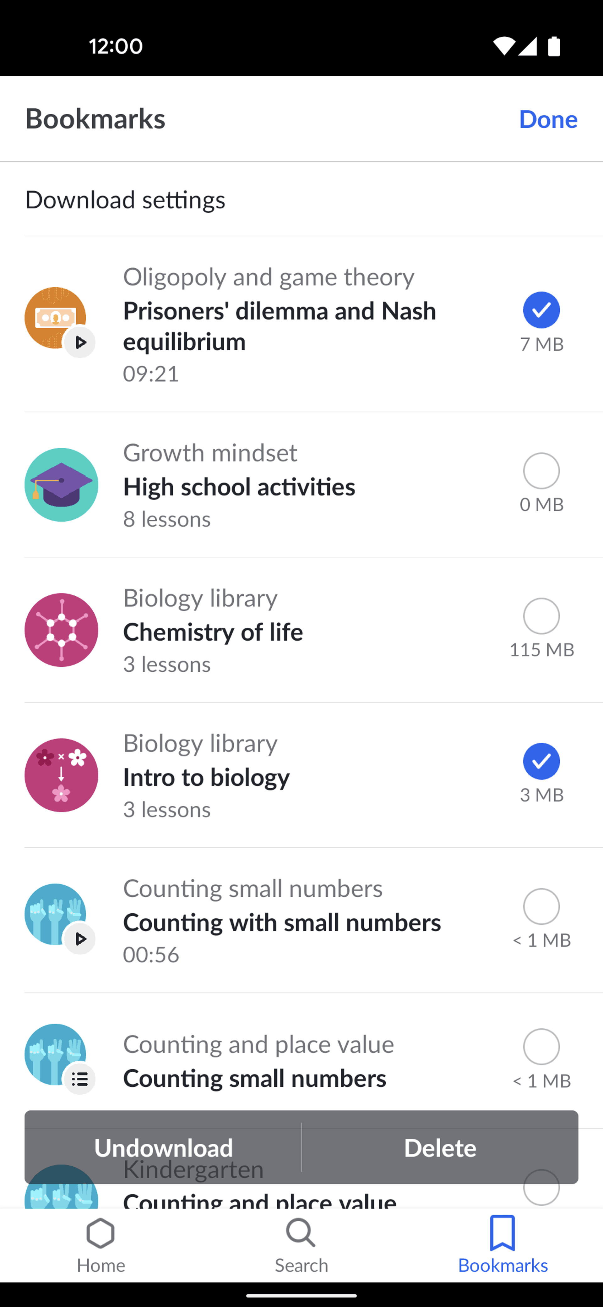 Khan Academy Android Education interface screenshot 22