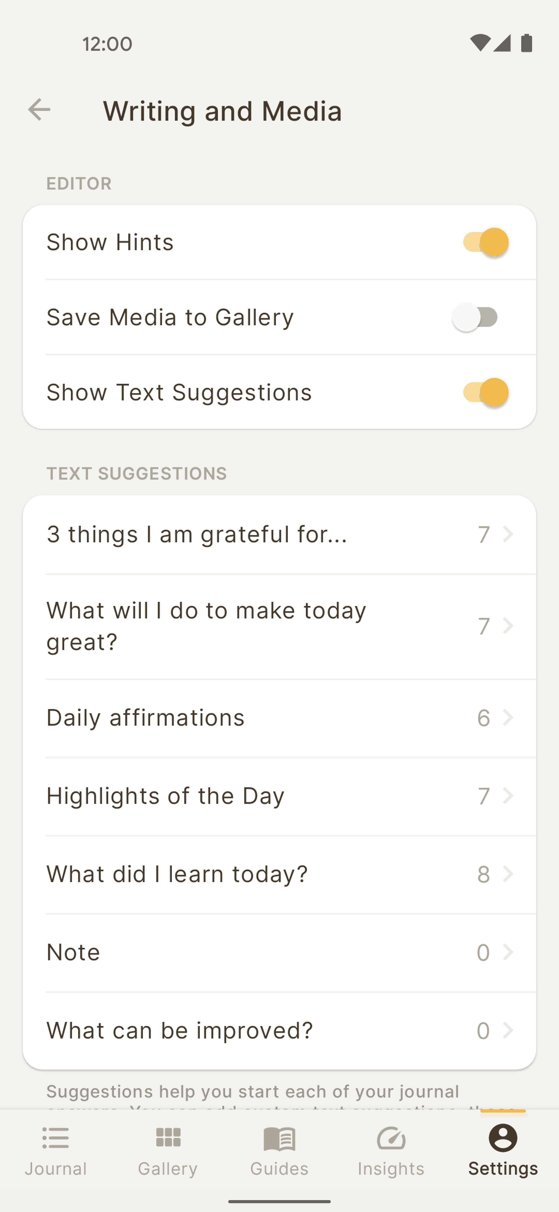 5 Minute Journal Android Health & Fitness interface screenshot 8
