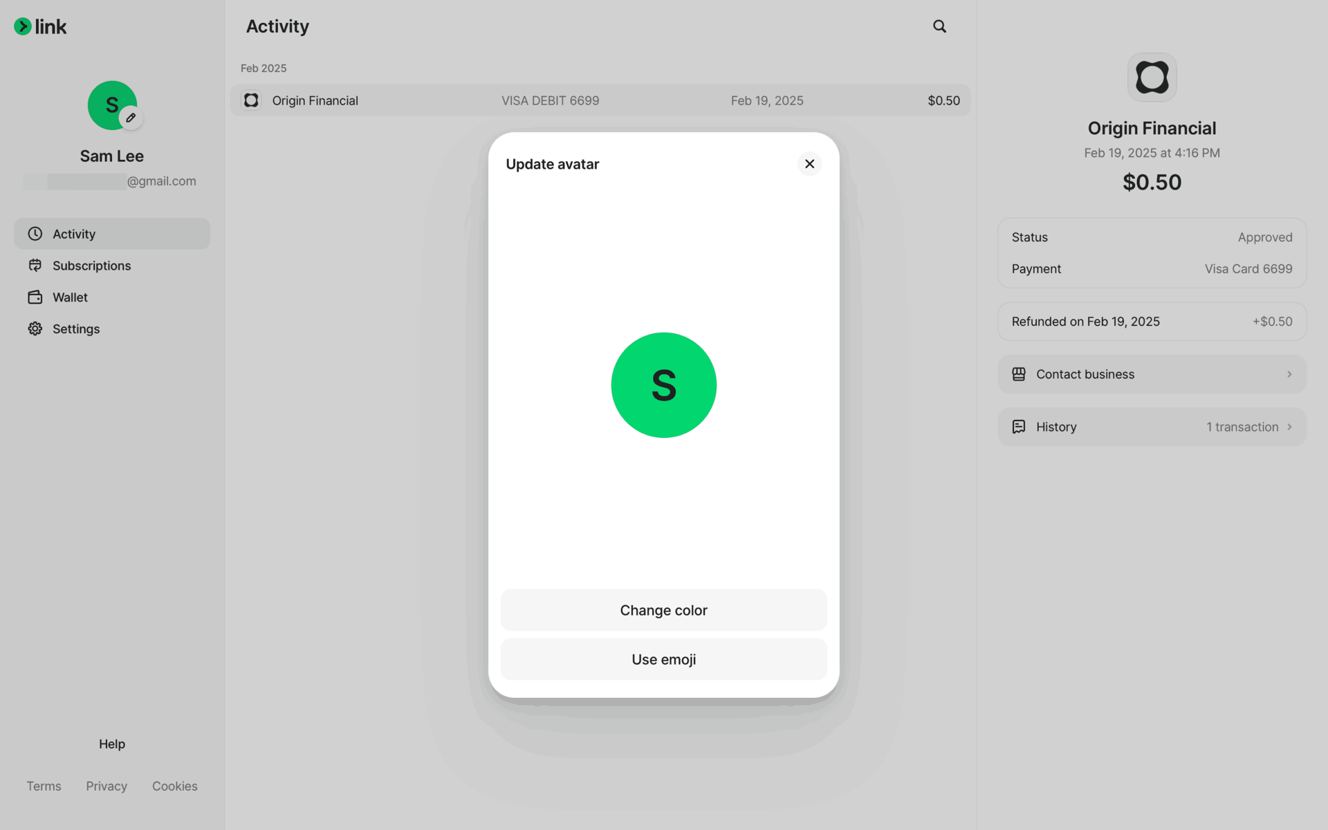 Link Web Finance interface screenshot 13