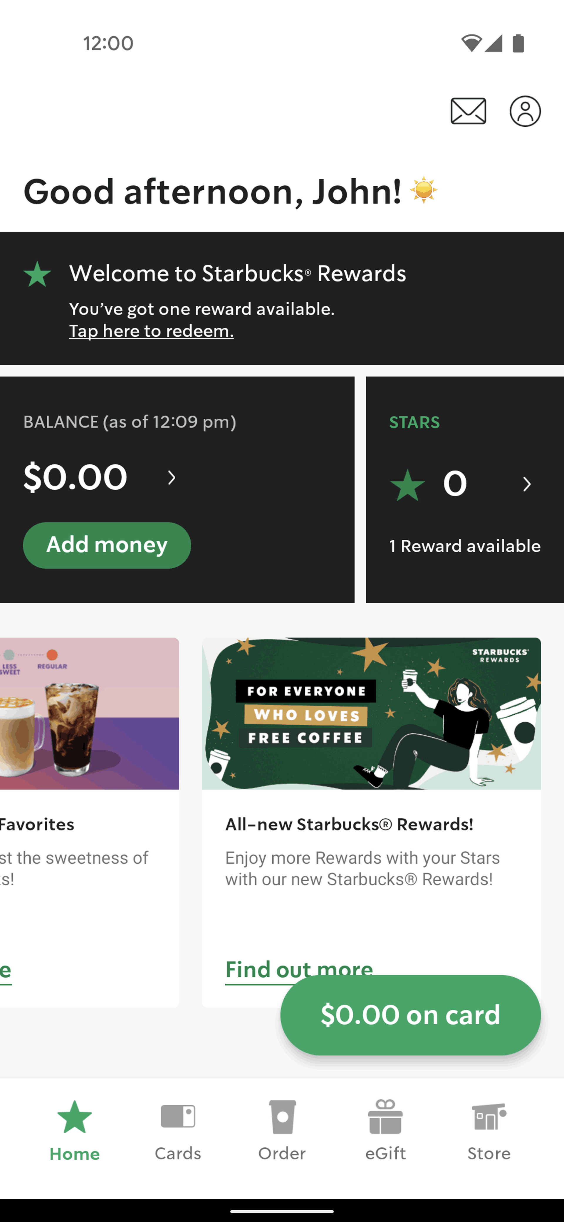 Starbucks Android Food & Drink interface screenshot 16