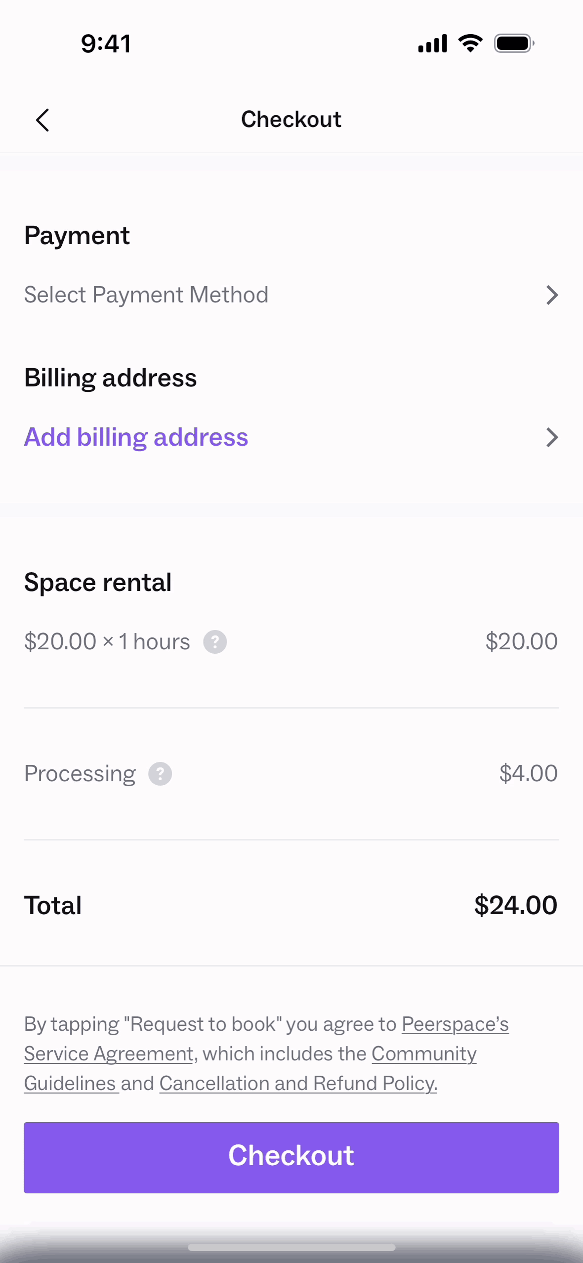 Peerspace iOS Lifestyle interface screenshot 17