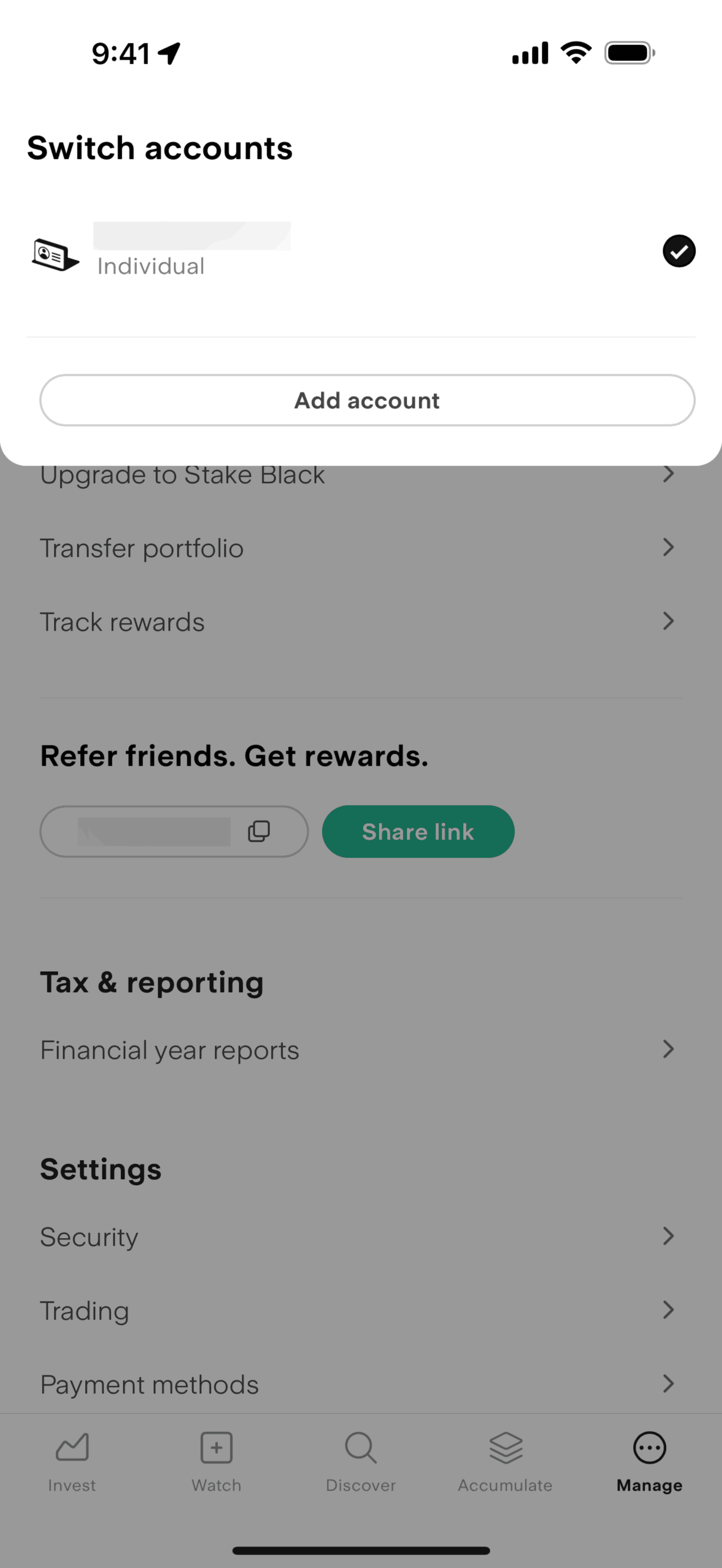 Stake iOS Finance interface screenshot 7
