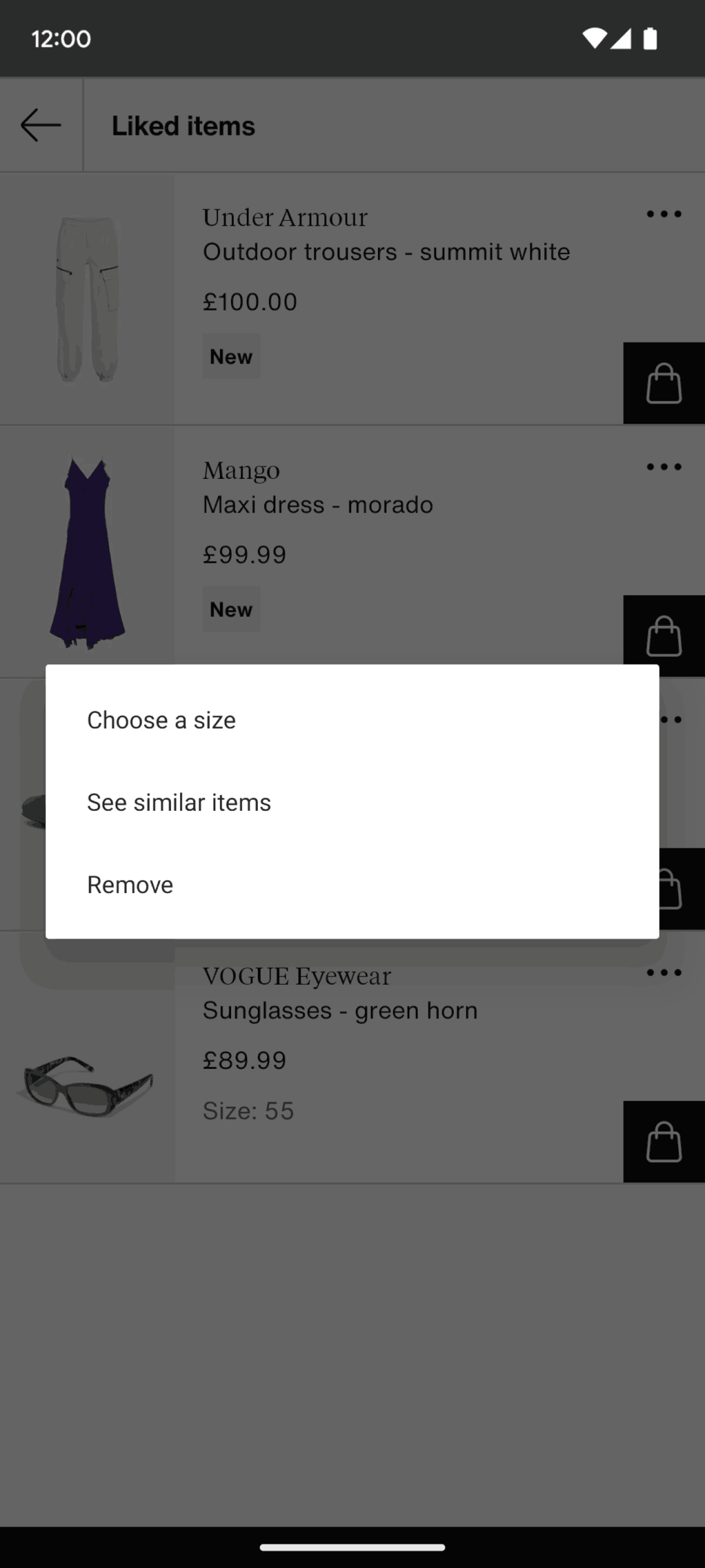 Zalando Android Shopping interface screenshot 5