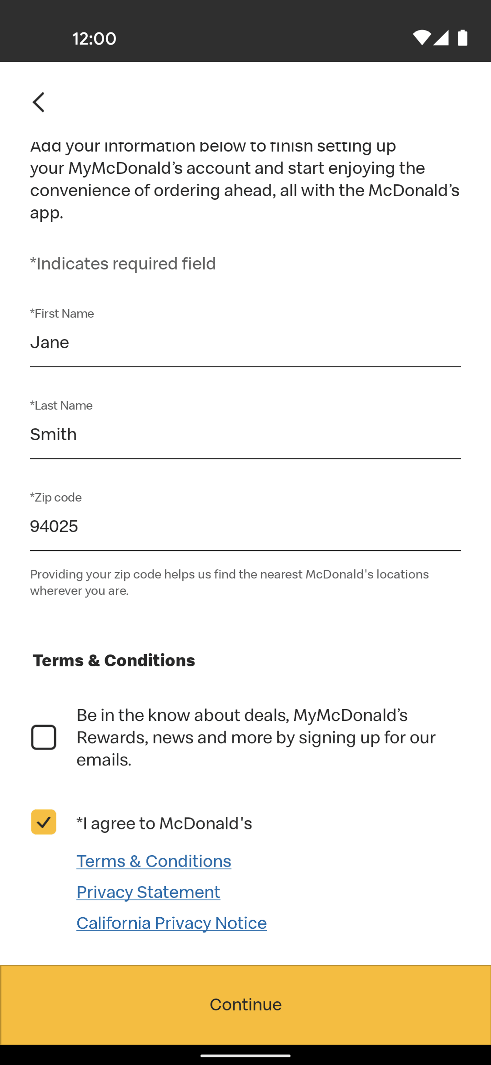McDonald's Android Food & Drink interface screenshot 8