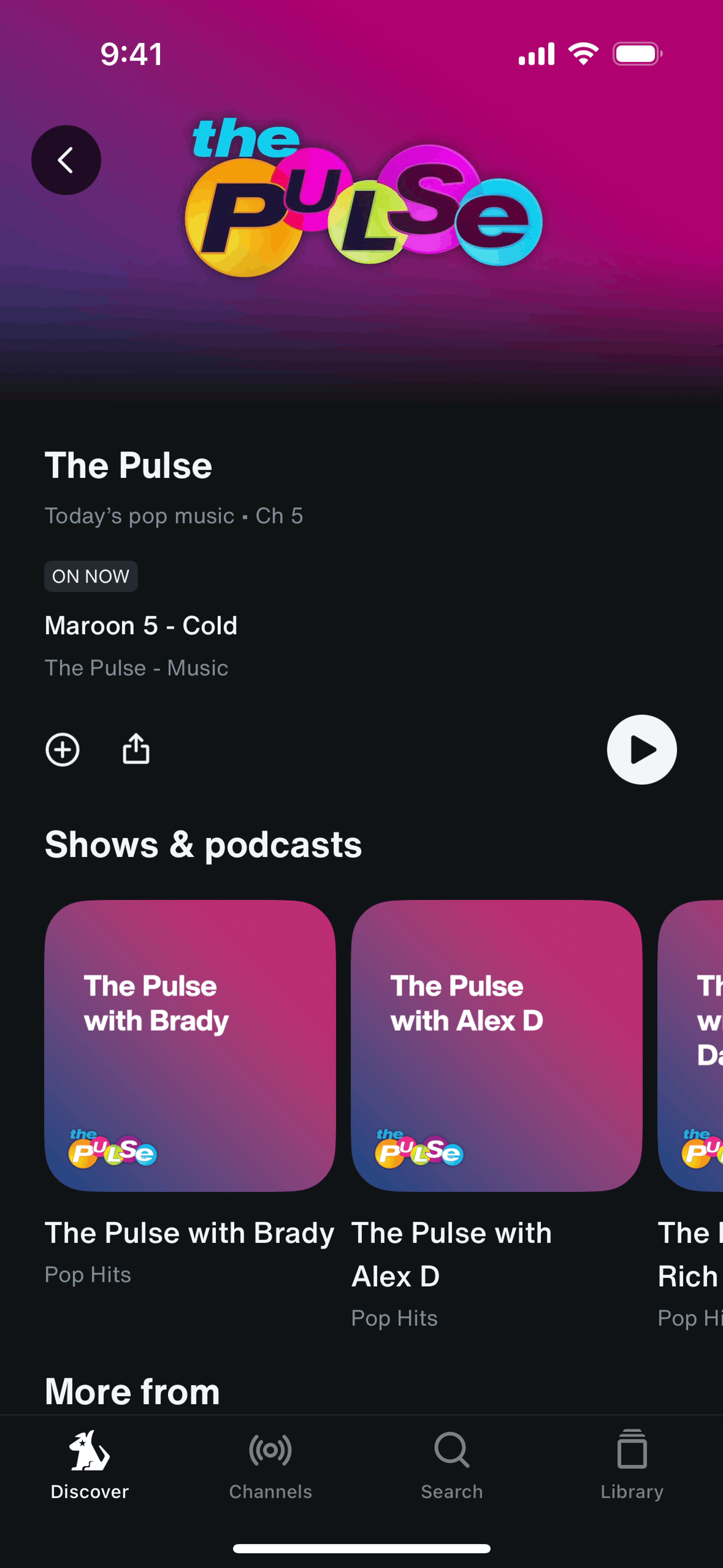 SiriusXM iOS Music & Audio interface screenshot 10