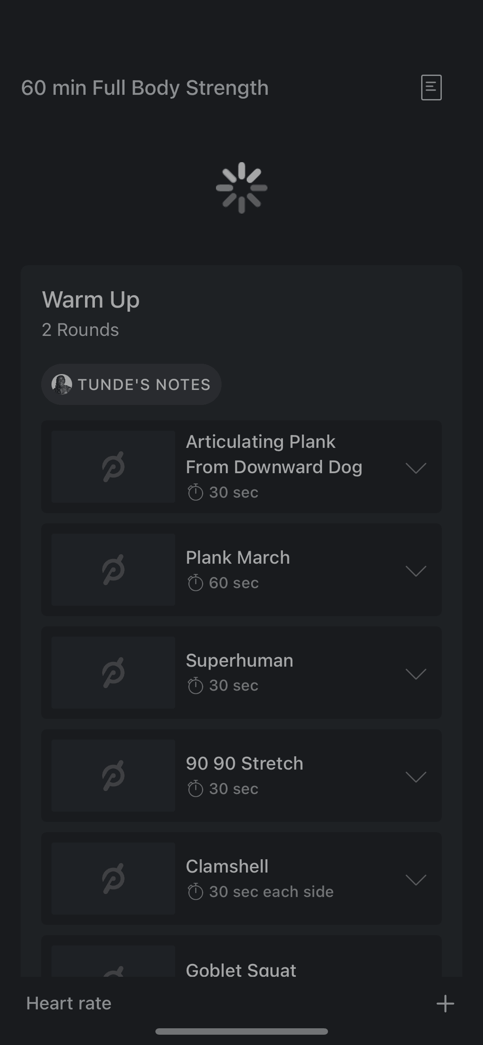 Peloton iOS Health & Fitness interface screenshot 10