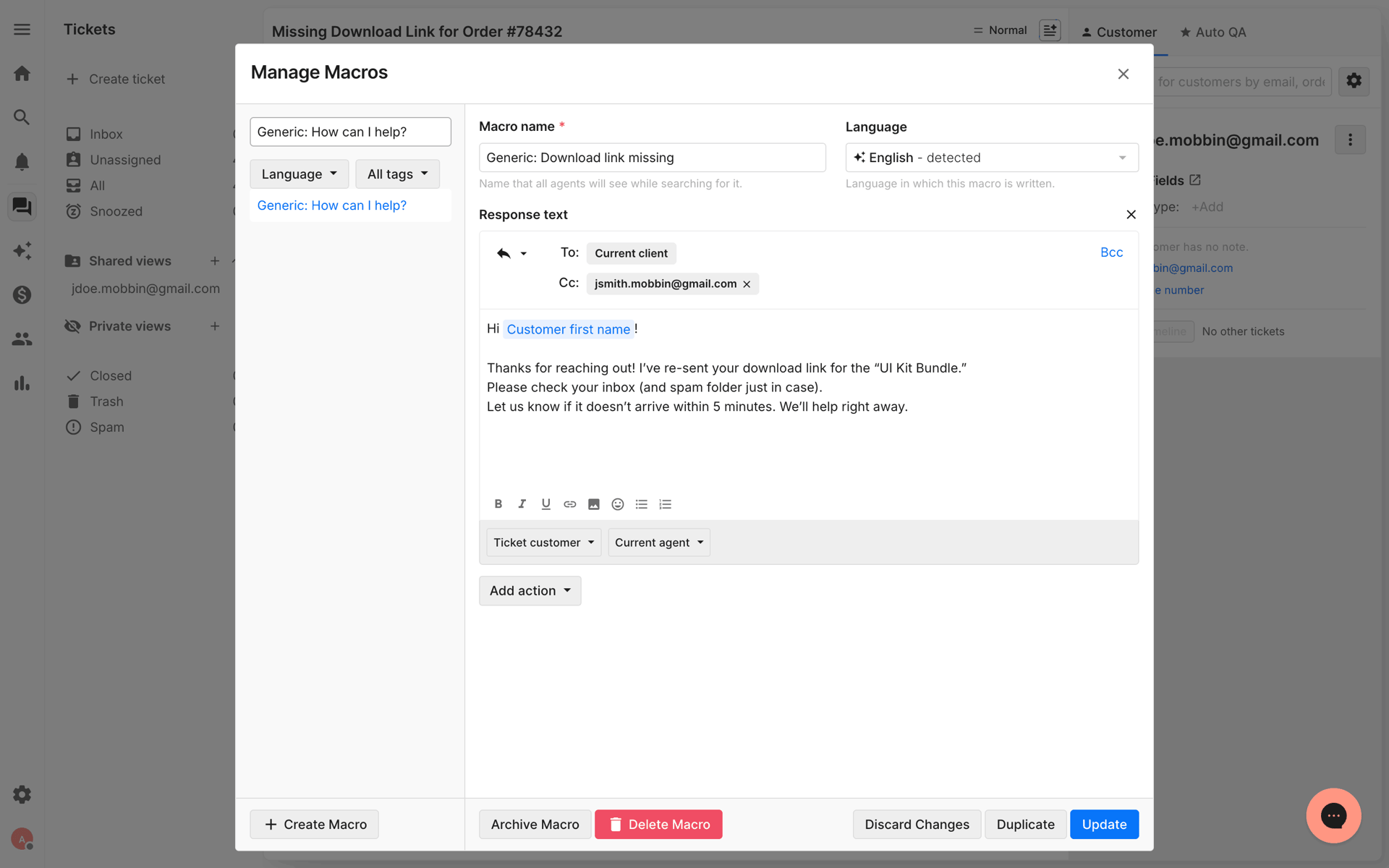 Gorgias Web Business interface screenshot 20