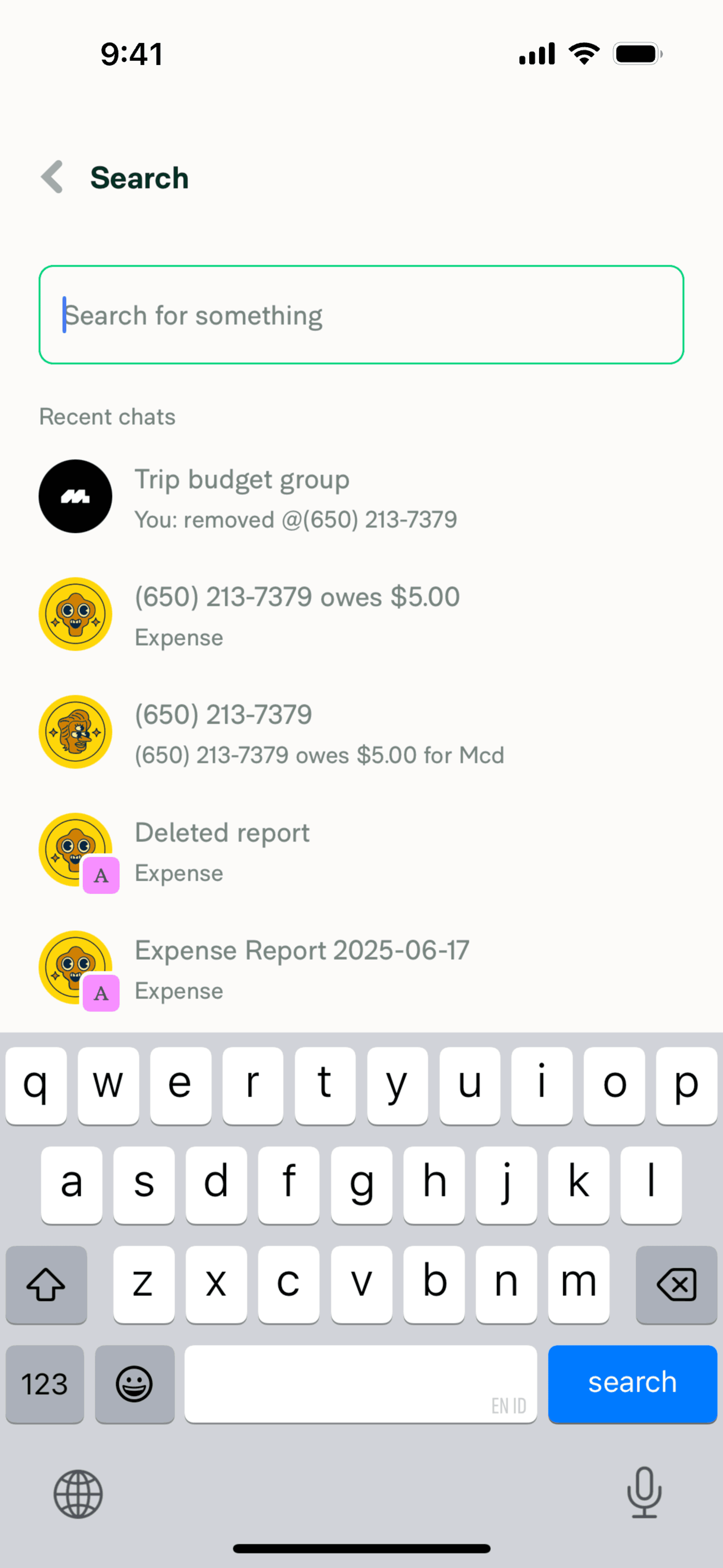 Expensify iOS Finance interface screenshot 4