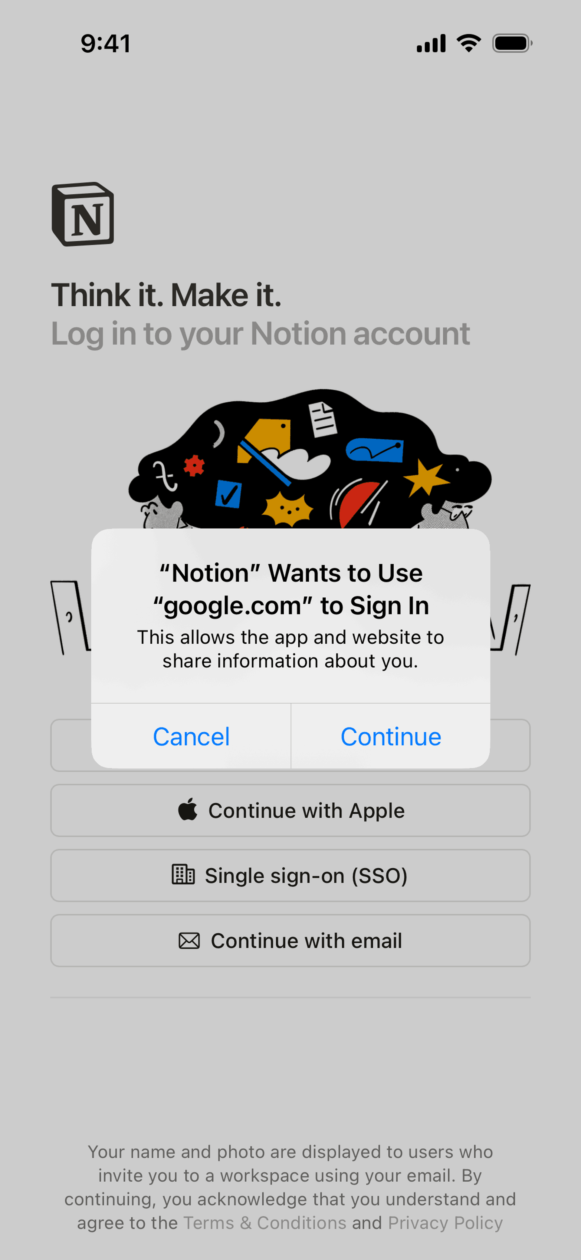 Notion iOS Collaboration interface screenshot 2