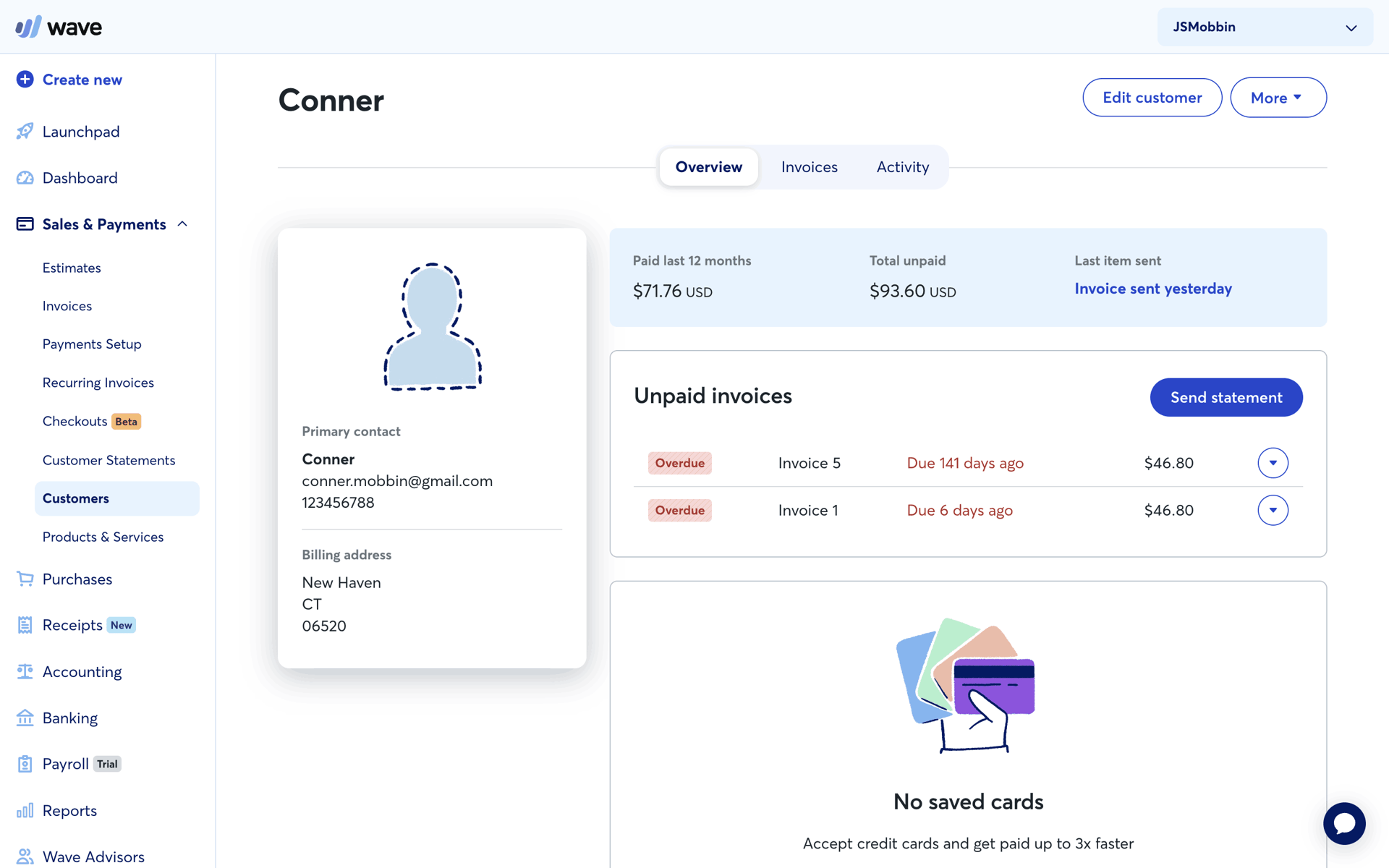 Wave Web Business interface screenshot 22