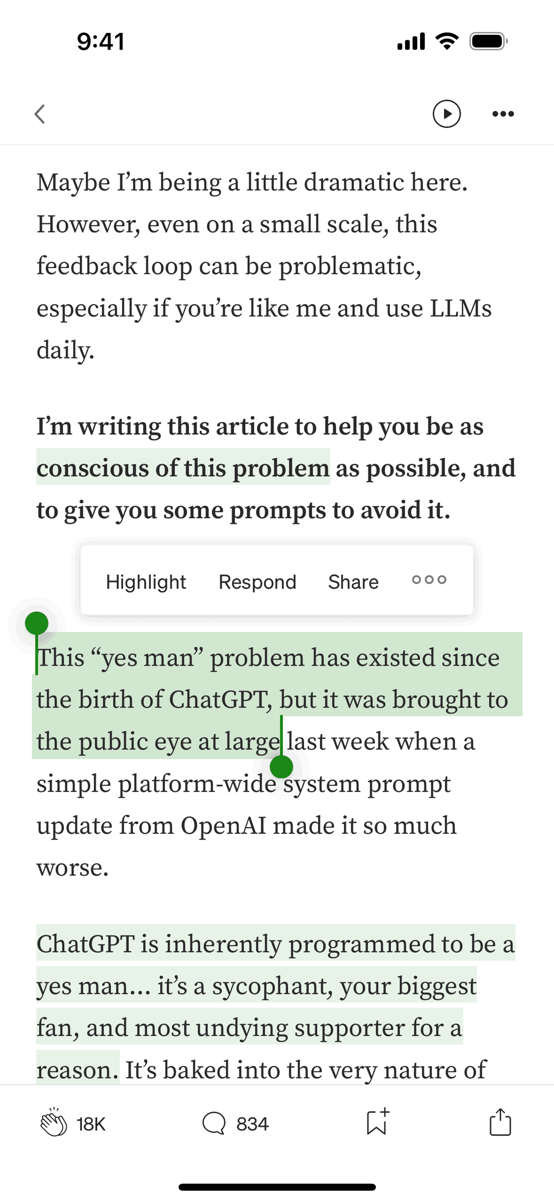 Medium iOS News interface screenshot 6