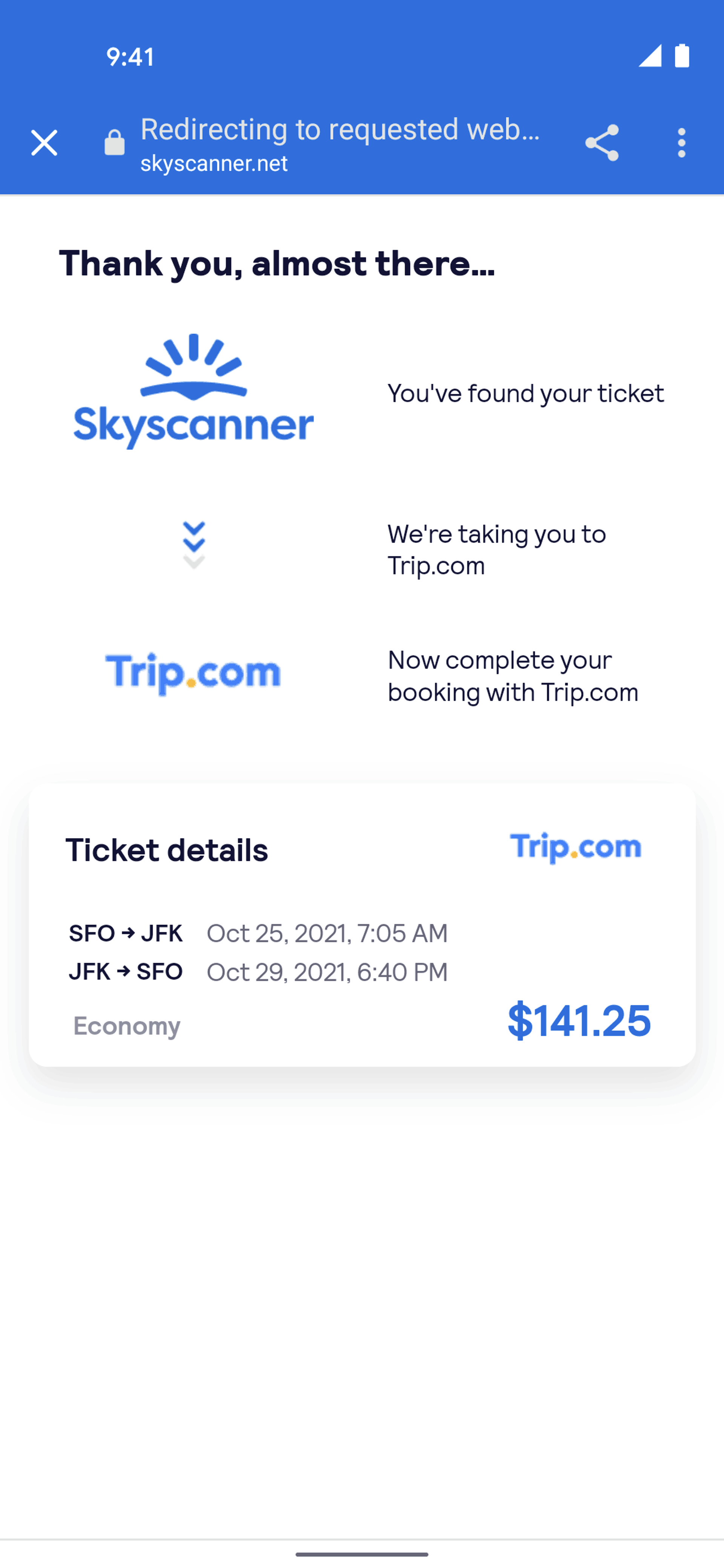 Skyscanner Android Travel & Transportation interface screenshot 18