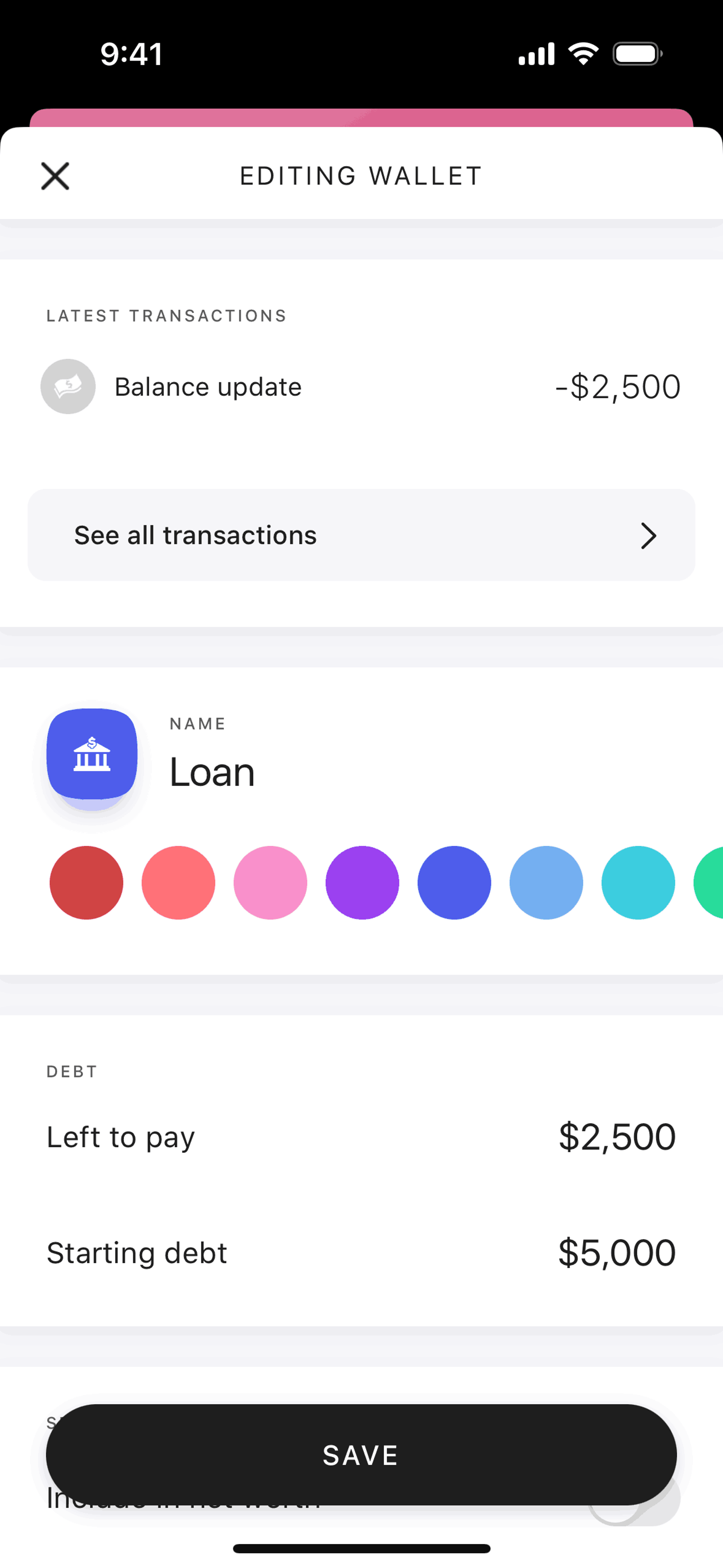 Buddy iOS Finance interface screenshot 11