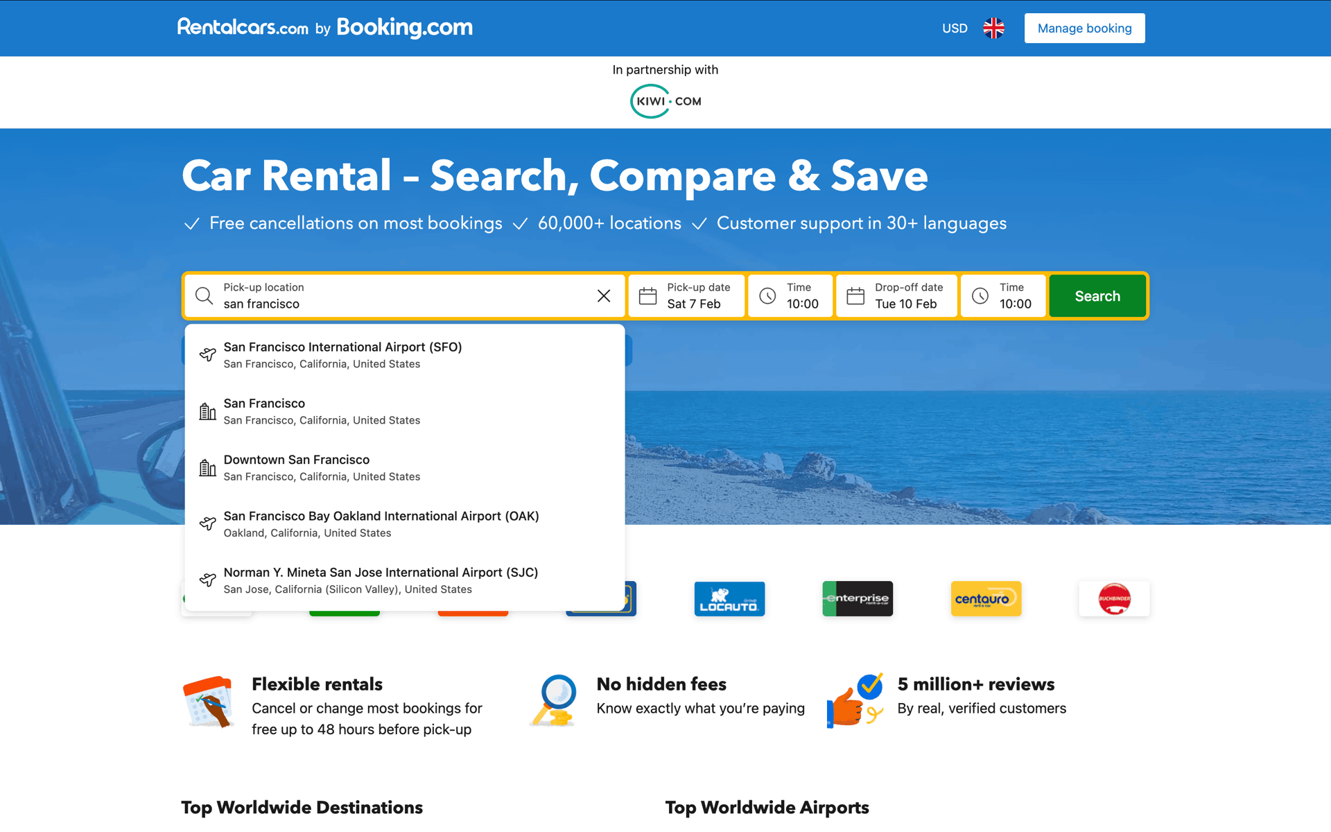 Kiwi.com Web Travel & Transportation interface screenshot 6