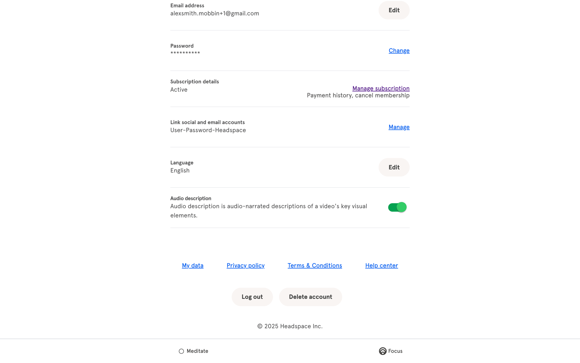 Headspace Web Health & Fitness interface screenshot 23