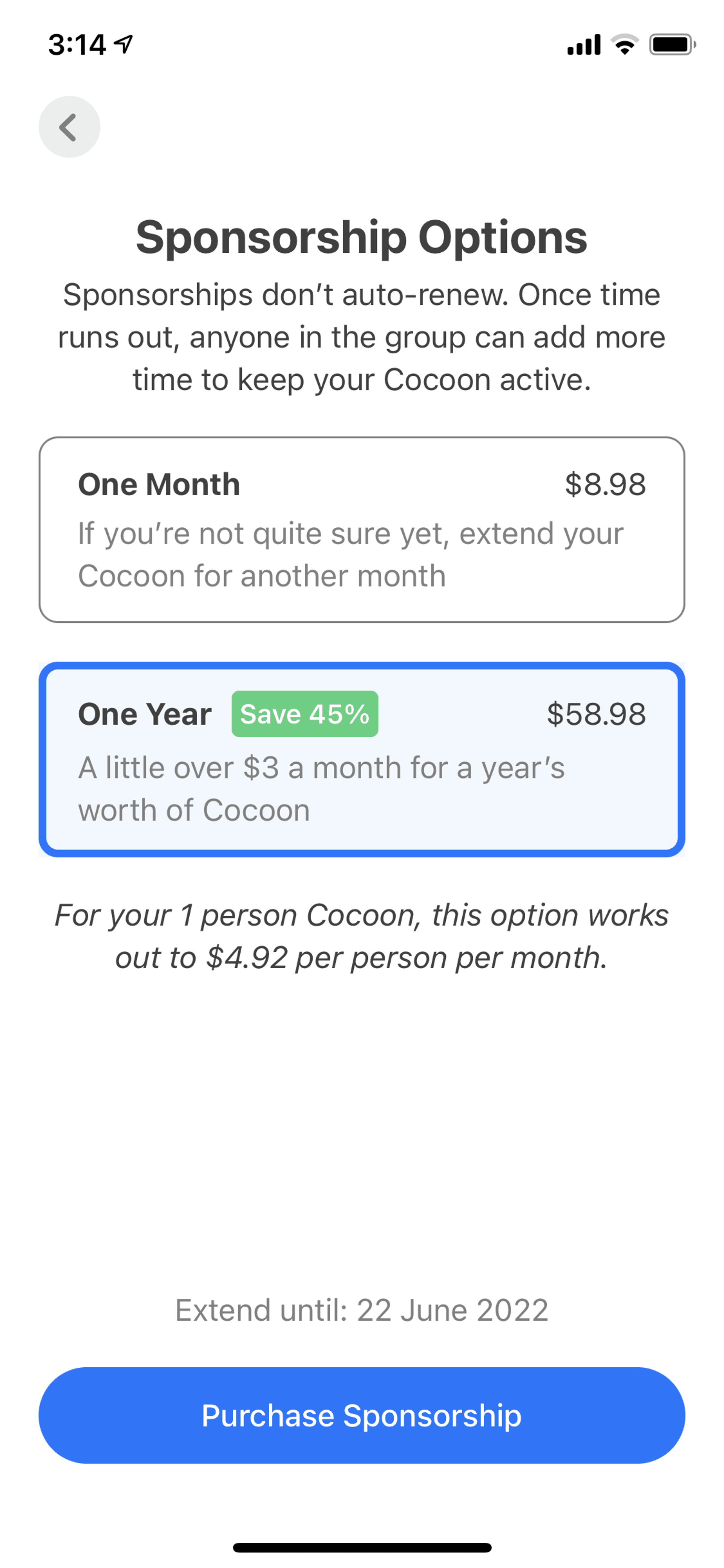 Cocoon iOS Lifestyle interface screenshot 17