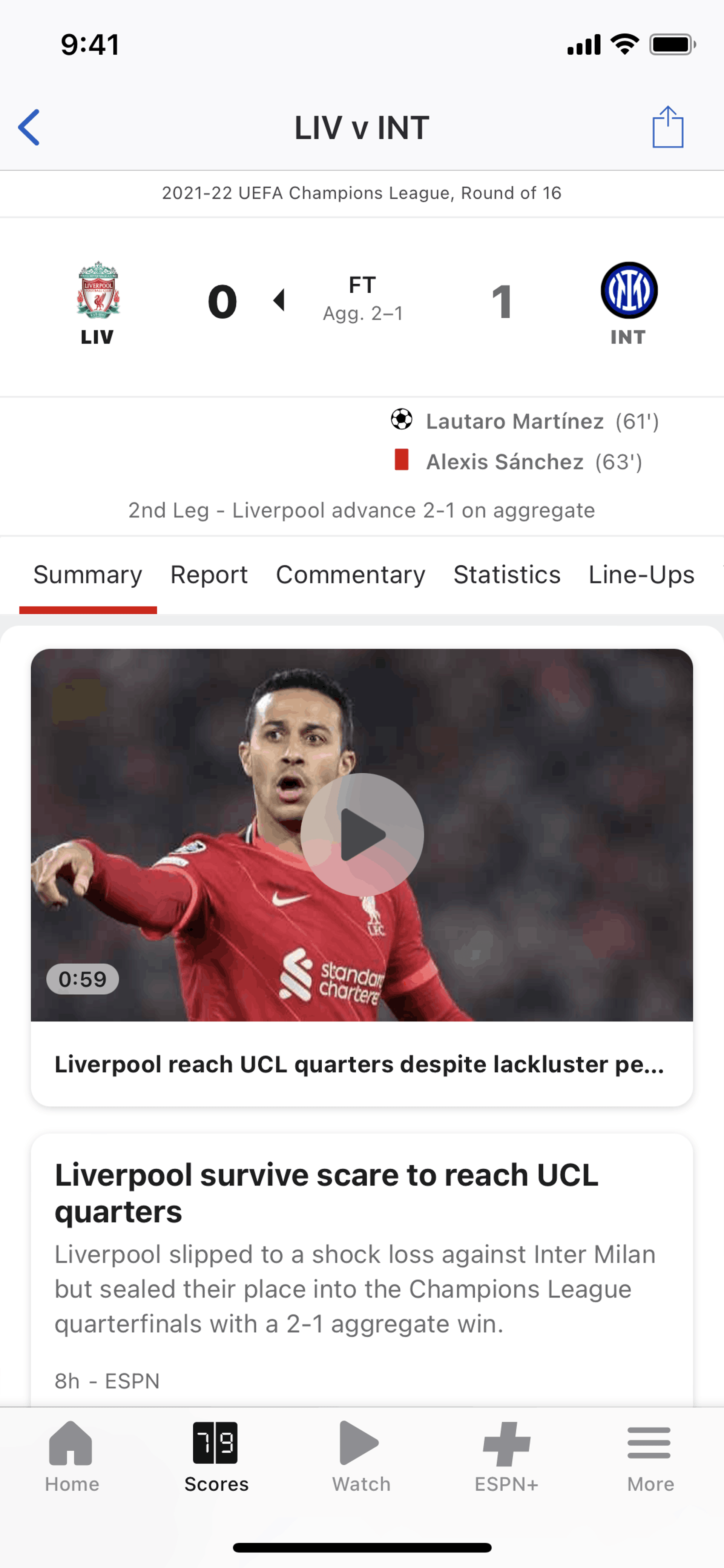 ESPN iOS Sports interface screenshot 10