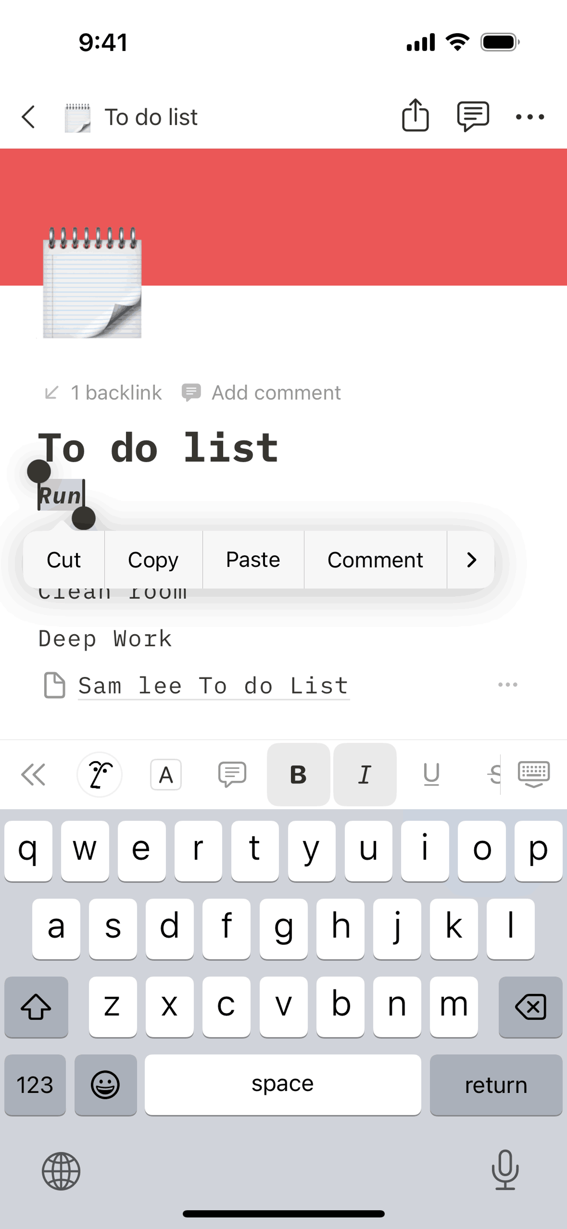 Notion iOS Collaboration interface screenshot 21