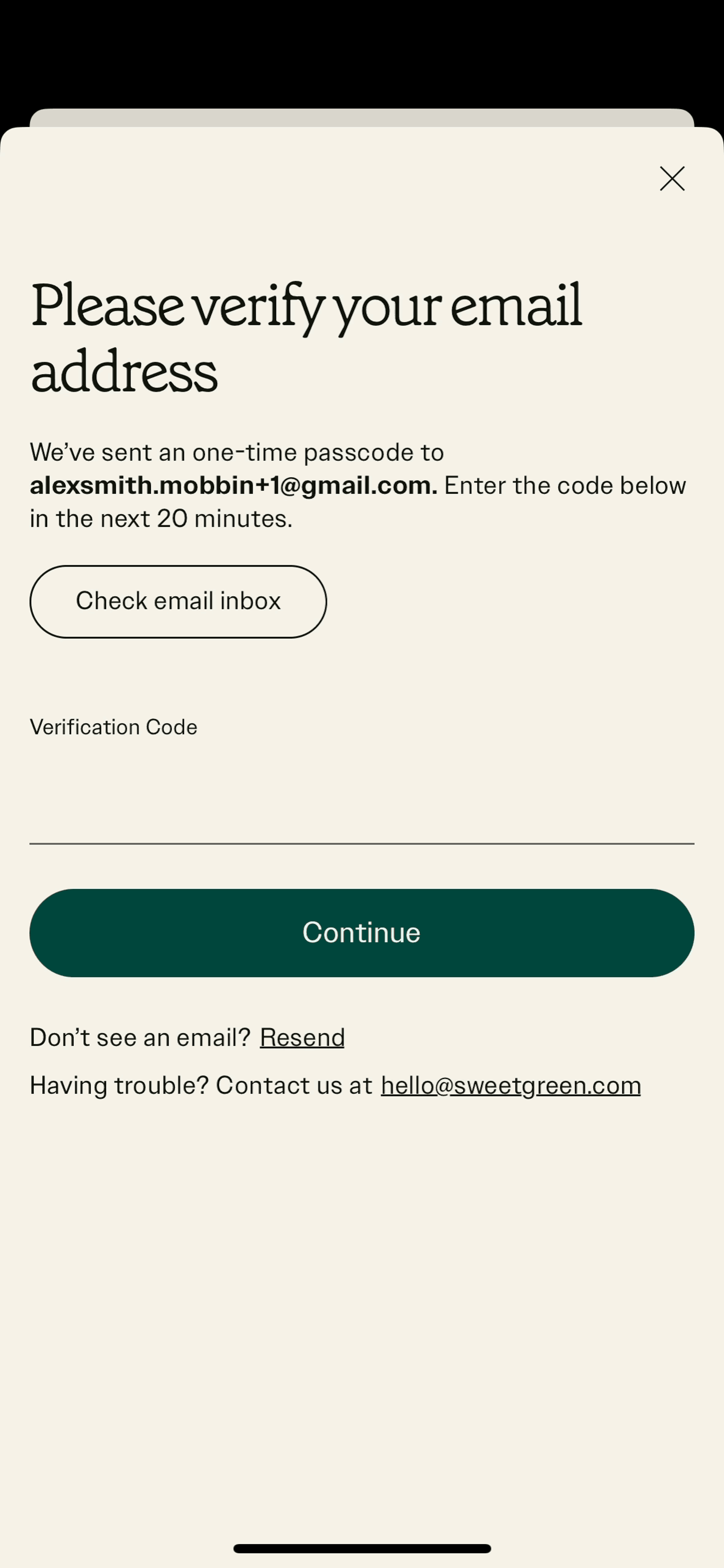 sweetgreen iOS Food & Drink interface screenshot 8