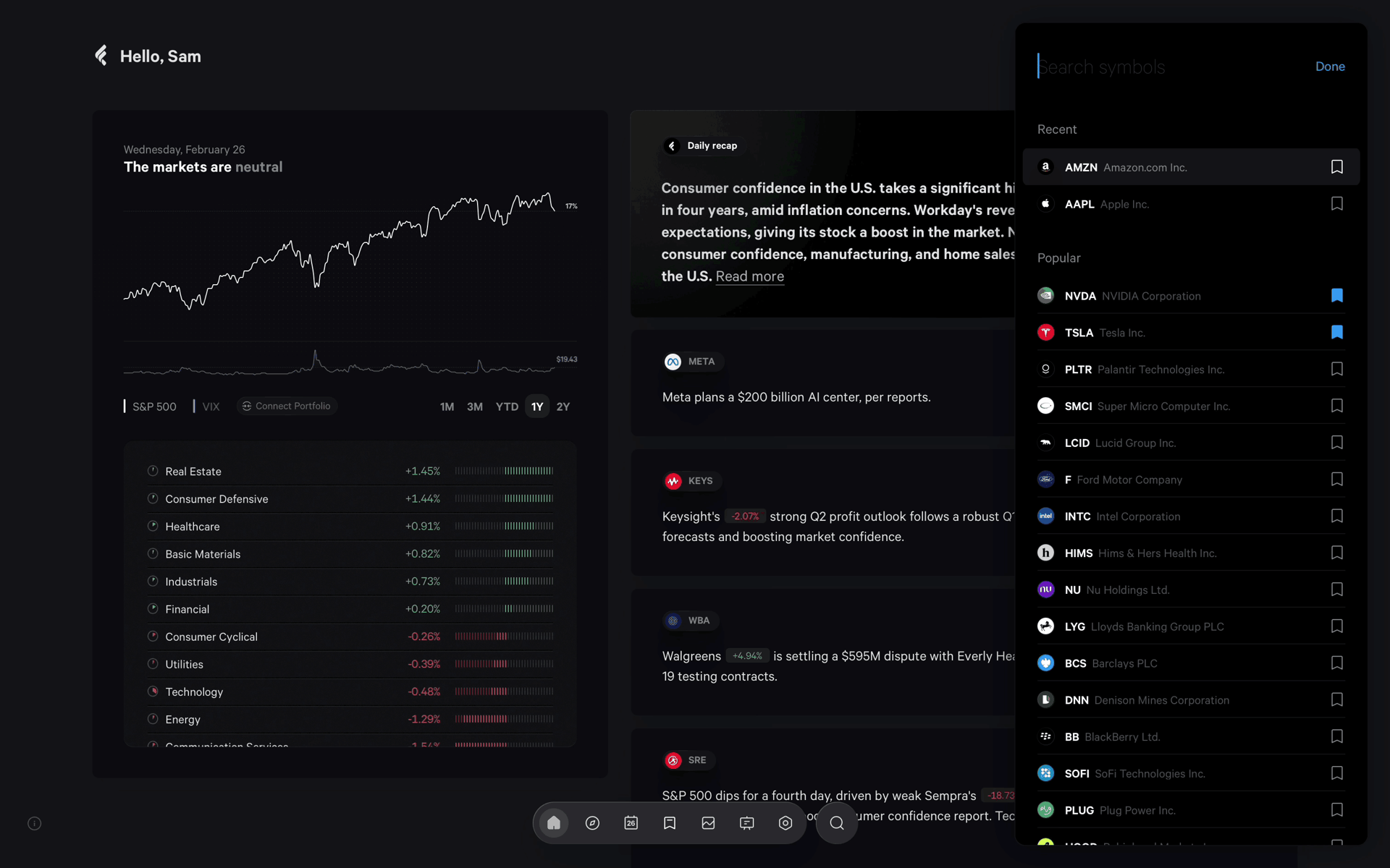 Fey Web Finance interface screenshot 8