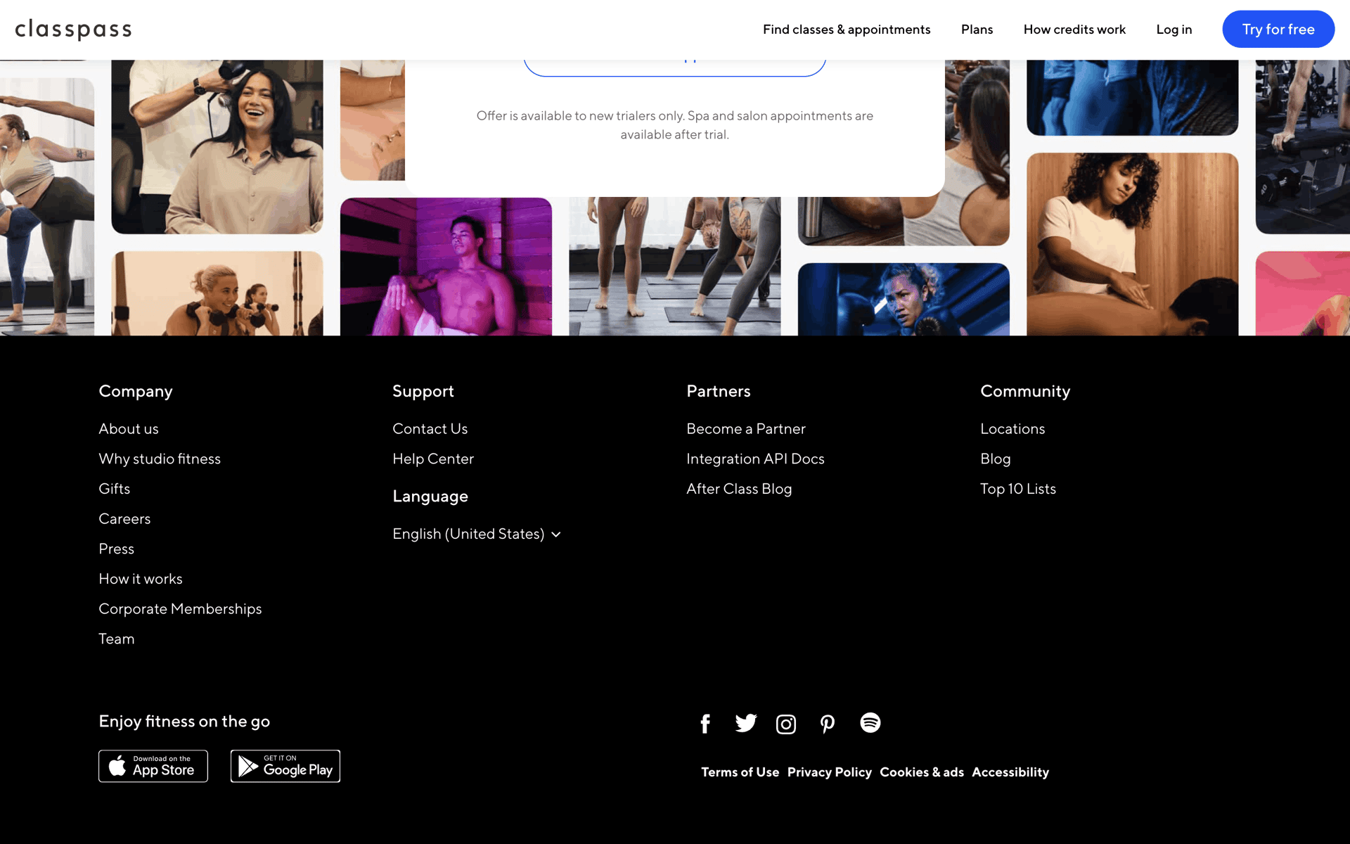 ClassPass Web Health & Fitness interface screenshot 2
