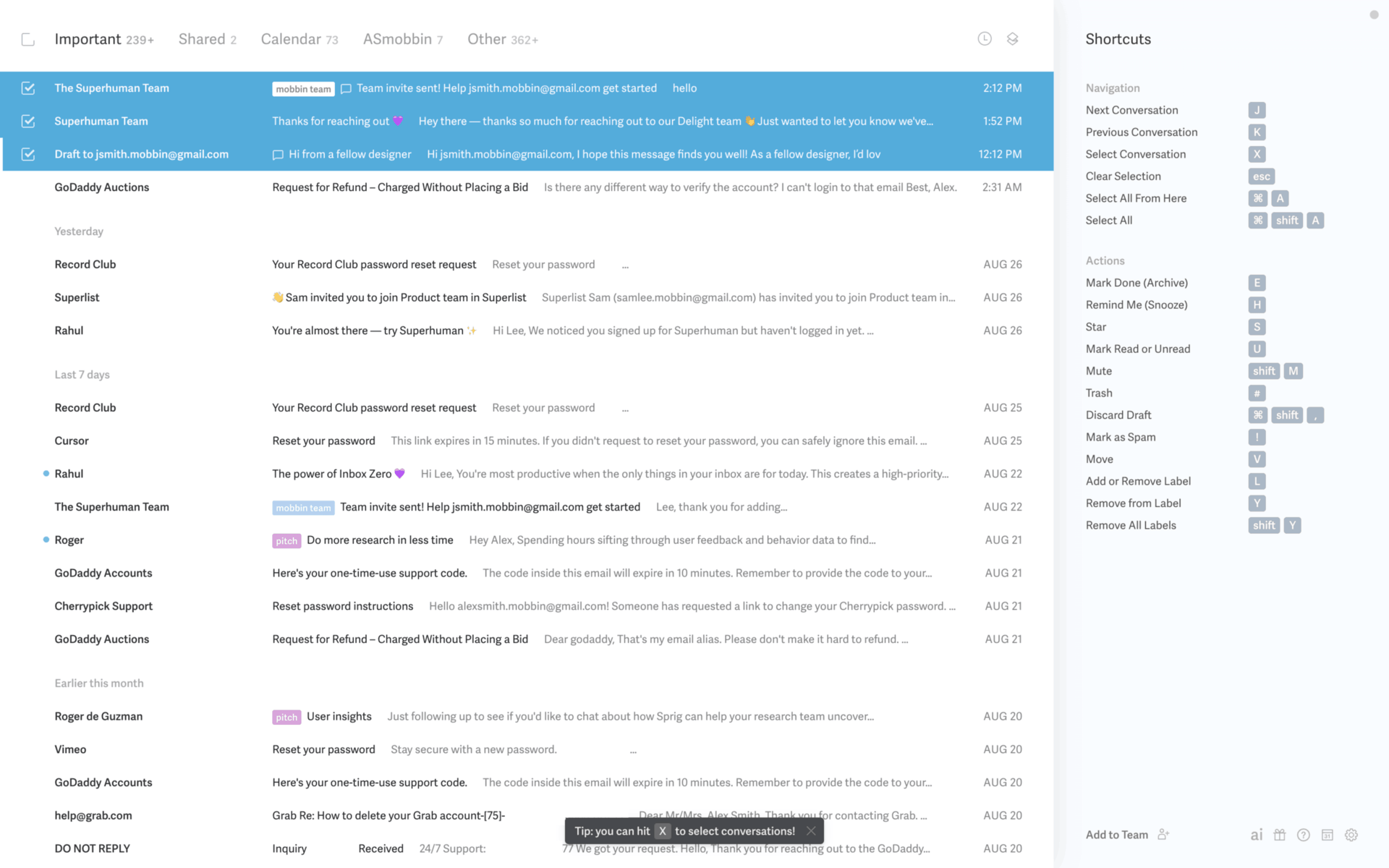 Superhuman Web AI interface screenshot 6