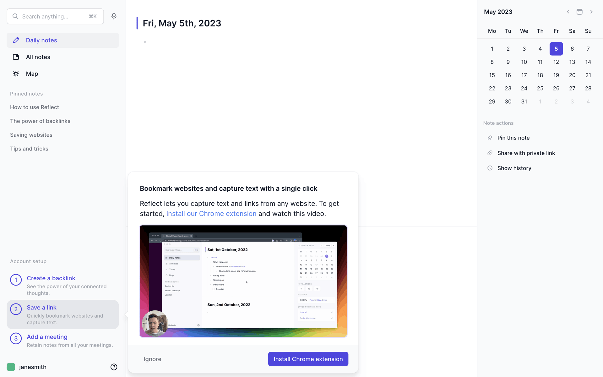 Reflect Web AI interface screenshot 21