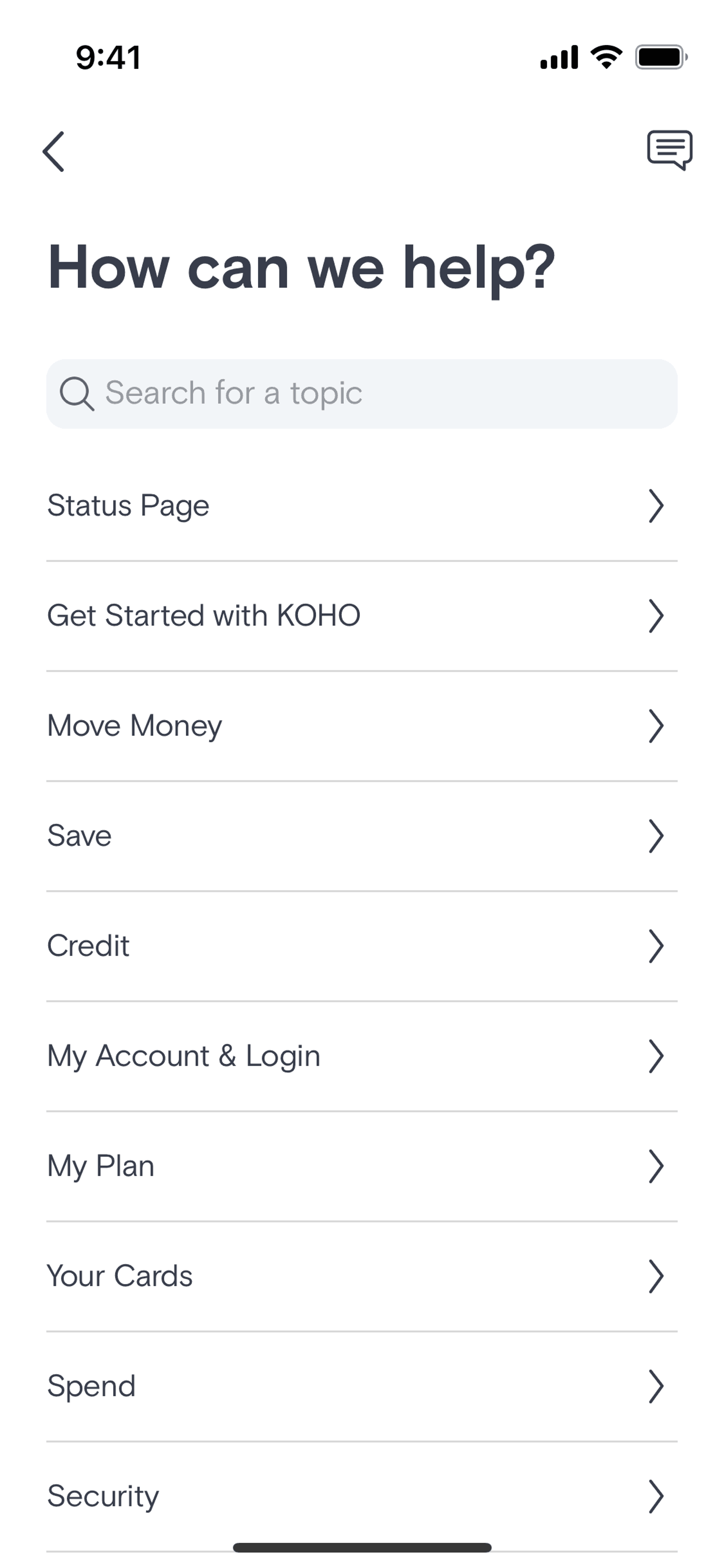 KOHO iOS Finance interface screenshot 21